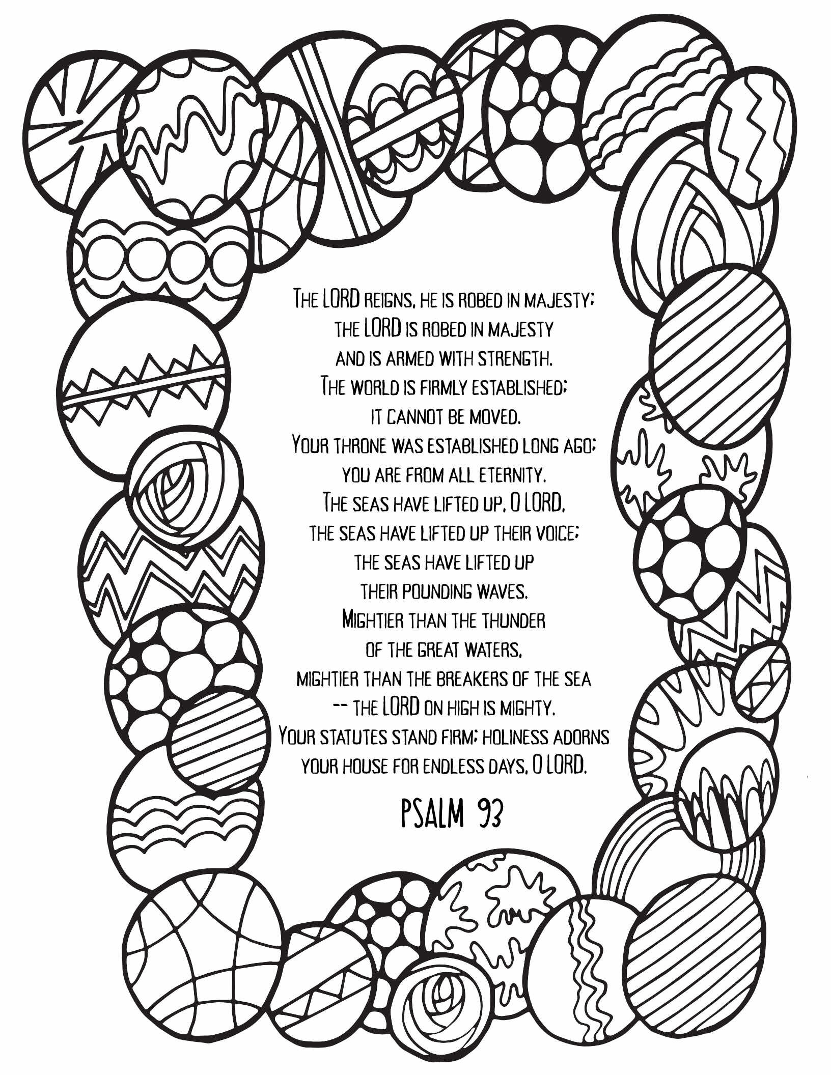 Psalms 91 - 100 - Free Coloring — Stevie Doodles with Psalm 100 Free Printable
