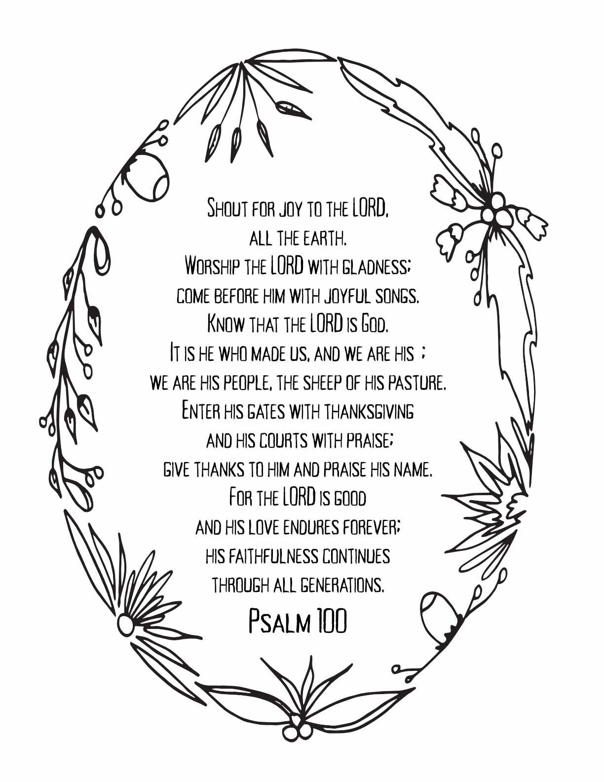Psalms 91 - 100 - Free Coloring — Stevie Doodles with regard to Psalm 100 Free Printable