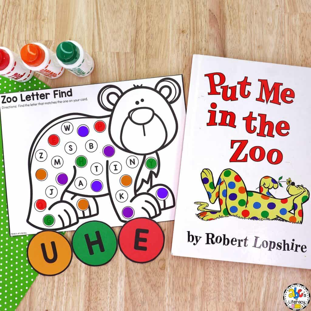 Put Me In The Zoo Alphabet Activity for Printable Put Me in the Zoo