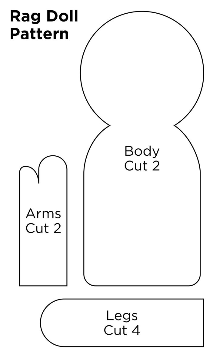 Rag Doll Sewing Pattern - 10 Free Pdf Printables | Printablee throughout Printable Free Rag Doll Pattern