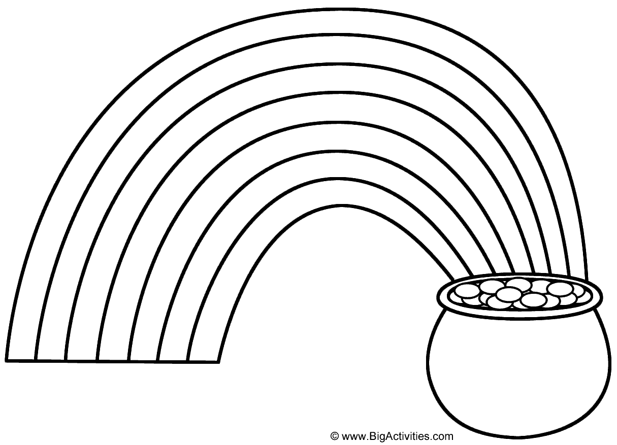 Rainbow And Pot Of Gold - Coloring Page (St. Patrick&amp;#039;S Day) within Printable Rainbow Pot of Gold