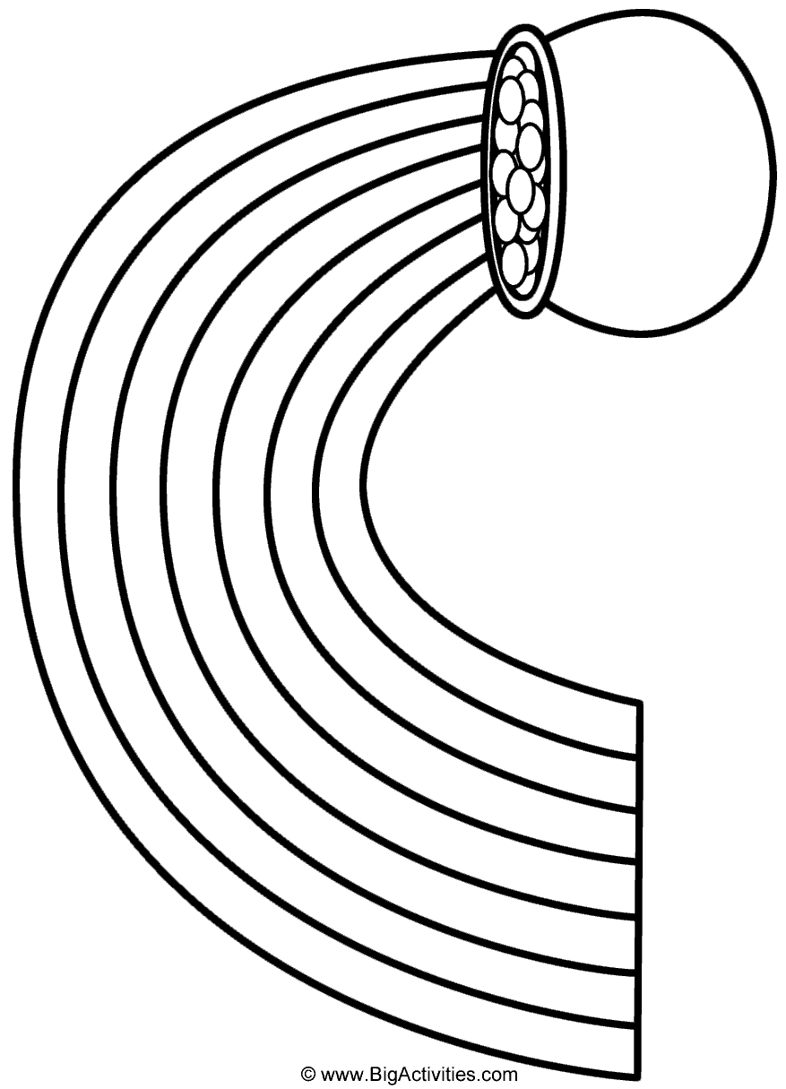 Rainbow And Pot Of Gold (Landscape) - Coloring Page (St. Patrick&amp;#039;S regarding Printable Rainbow Pot of Gold