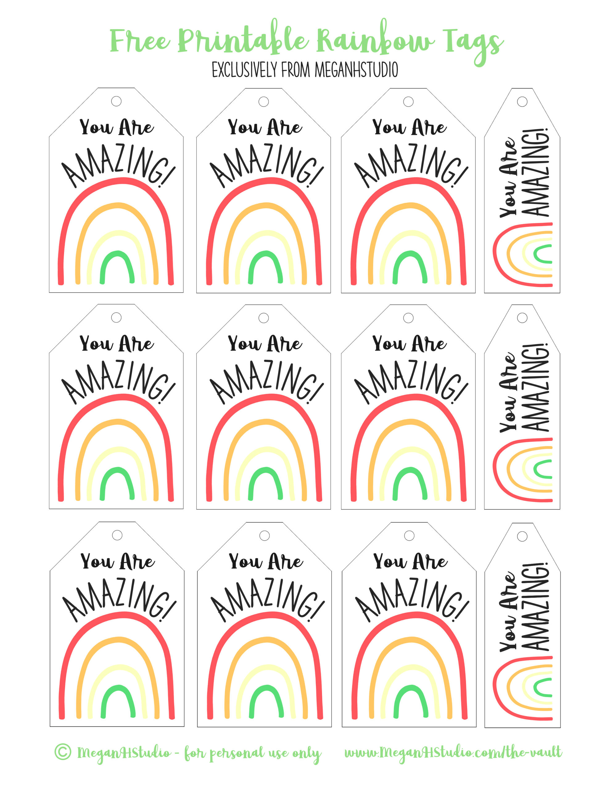 Rainbow Gift Tags - Meganhstudio inside Free Printable Rainbow Gift Tags
