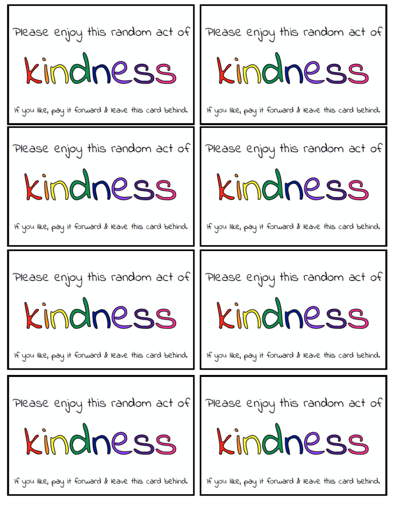 Random Acts Of Kindness: 150+ Ideas &amp;amp; Free Printable Calendars in Free Printable Kindness Notes