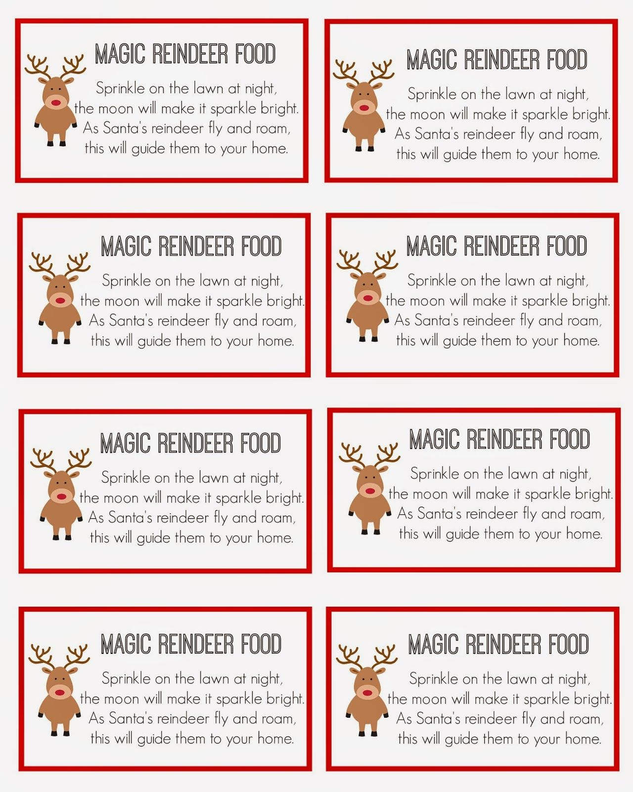 Reindeer Food Labels - 10 Free Pdf Printables | Printablee in Pdf Free Printable Reindeer Food Recipe Printable Tag Poem