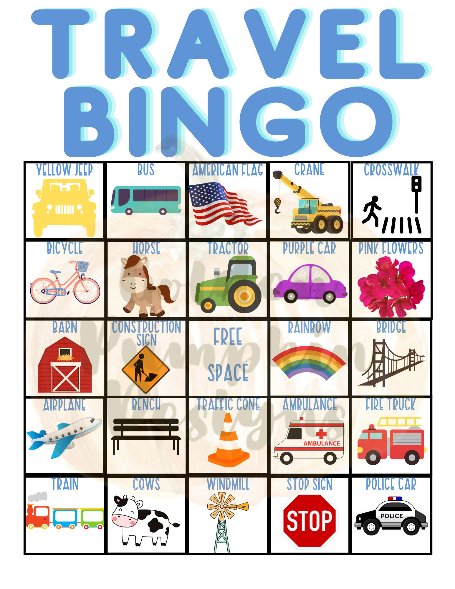 Reise Bingo Printable | Reise Bingo Download | Reise Bingo Pdf | Road Trip Bingo | Road Trip Bingo Printable | Road Trip Bingo Pdf intended for Printable Travel Bingo Cards