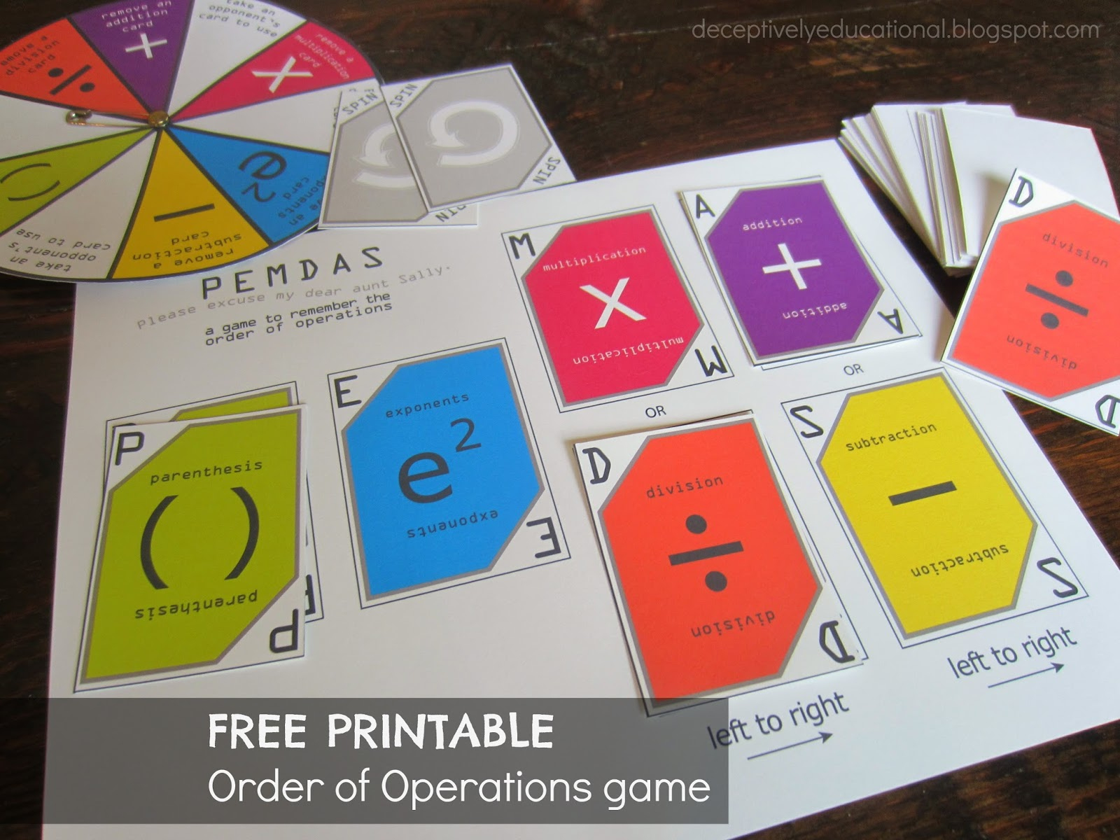 Relentlessly Fun, Deceptively Educational: Order Of Operations within Order of Operations Games Printable