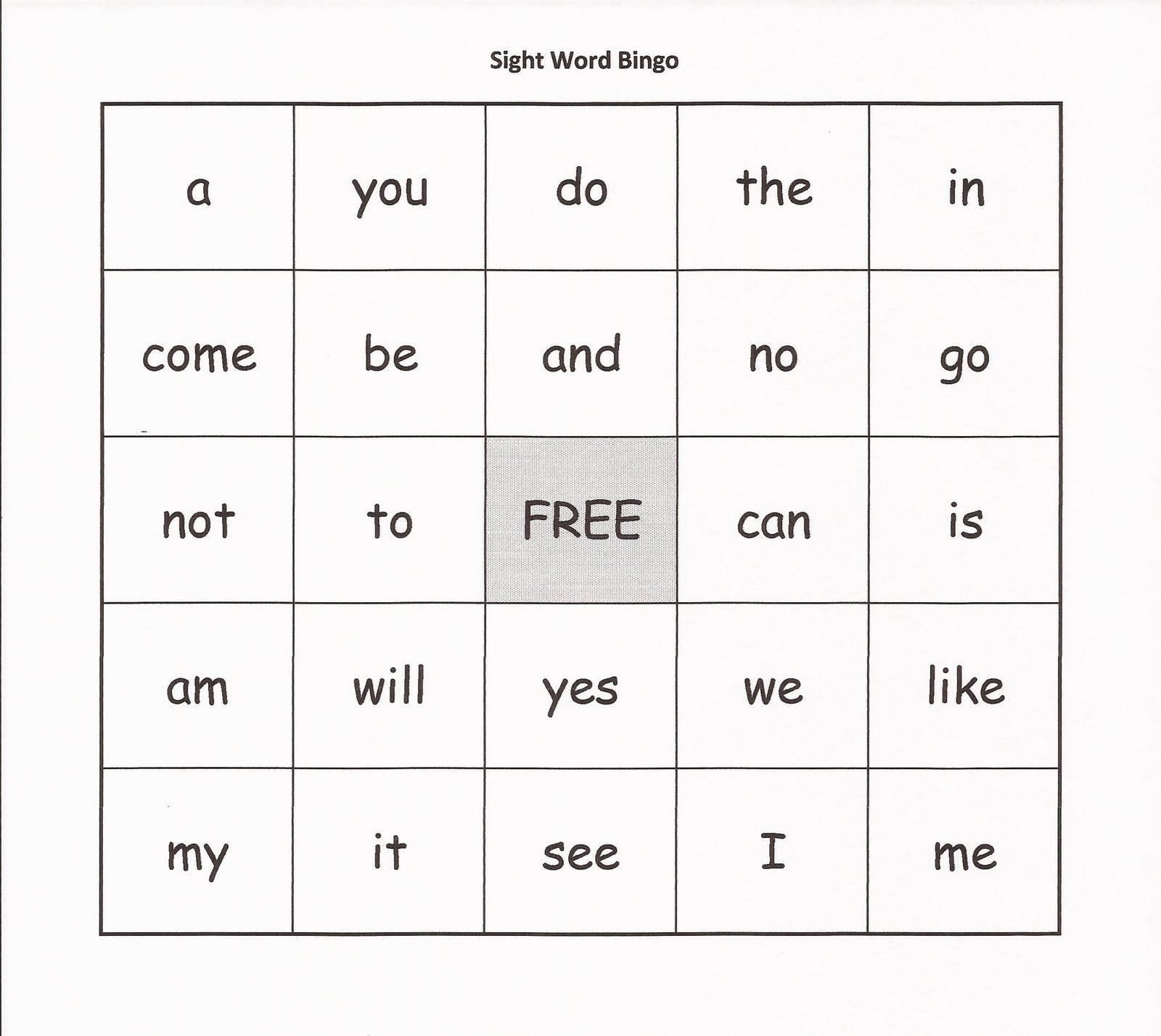Relentlessly Fun, Deceptively Educational: Sight Word Bingo intended for Sight Word Bingo Cards