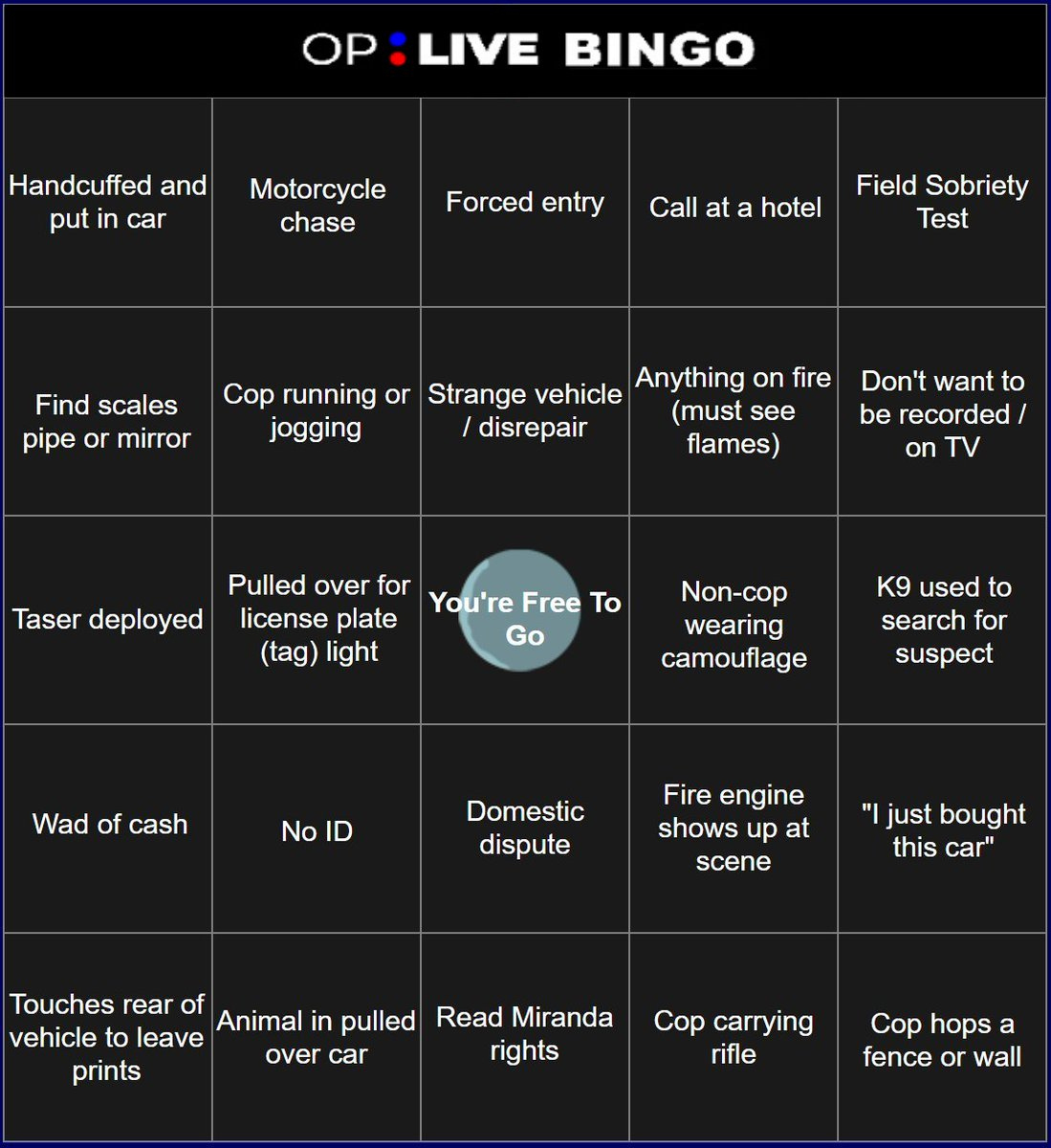 Richard Mabry On X: &amp;quot;@Officialoplive @Onpatrolnation Here&amp;#039;S A pertaining to Op Live Bingo Card Generator