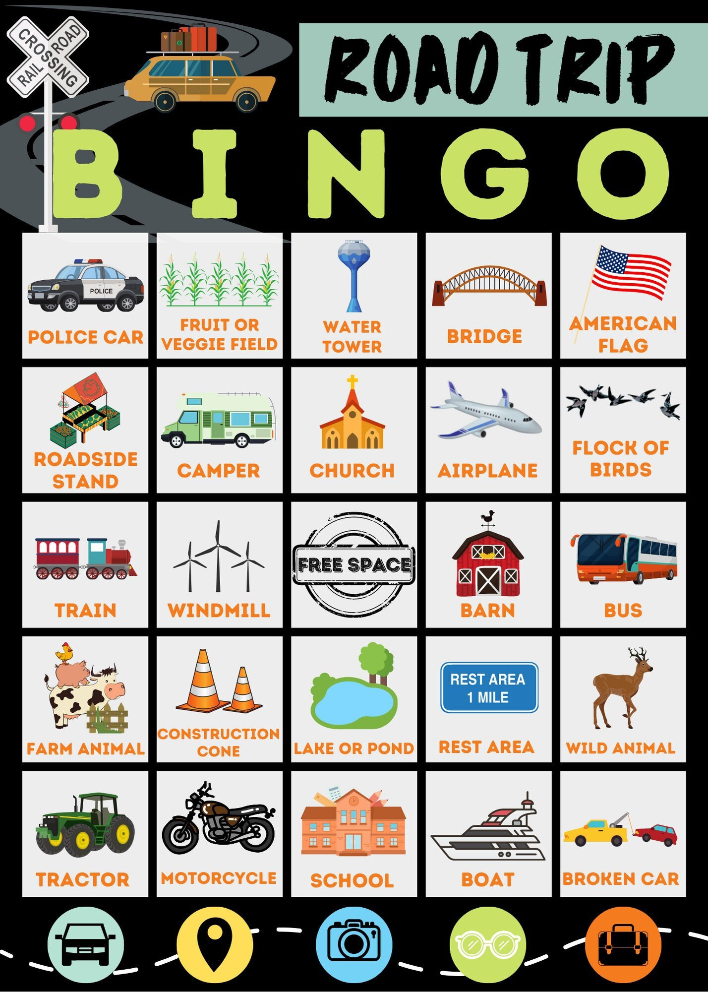 Road Trip Bingo (Druckbar) - Etsy.de regarding Road Trip Bingo Cards
