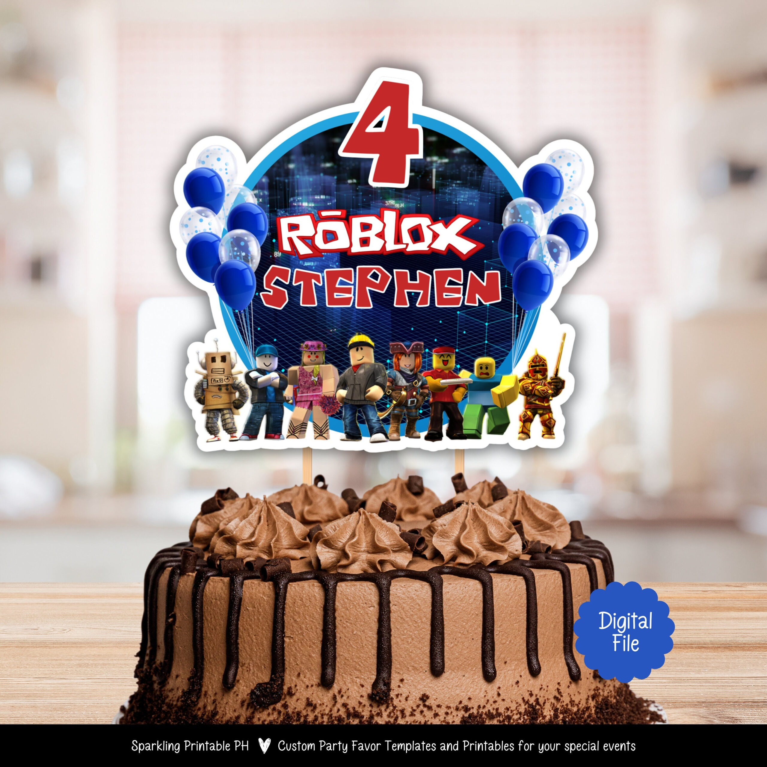 Roblox Cake Topper For Boys Printable With Free 12 Pcs Roblox throughout Downloadable Roblox Cake Topper Printable