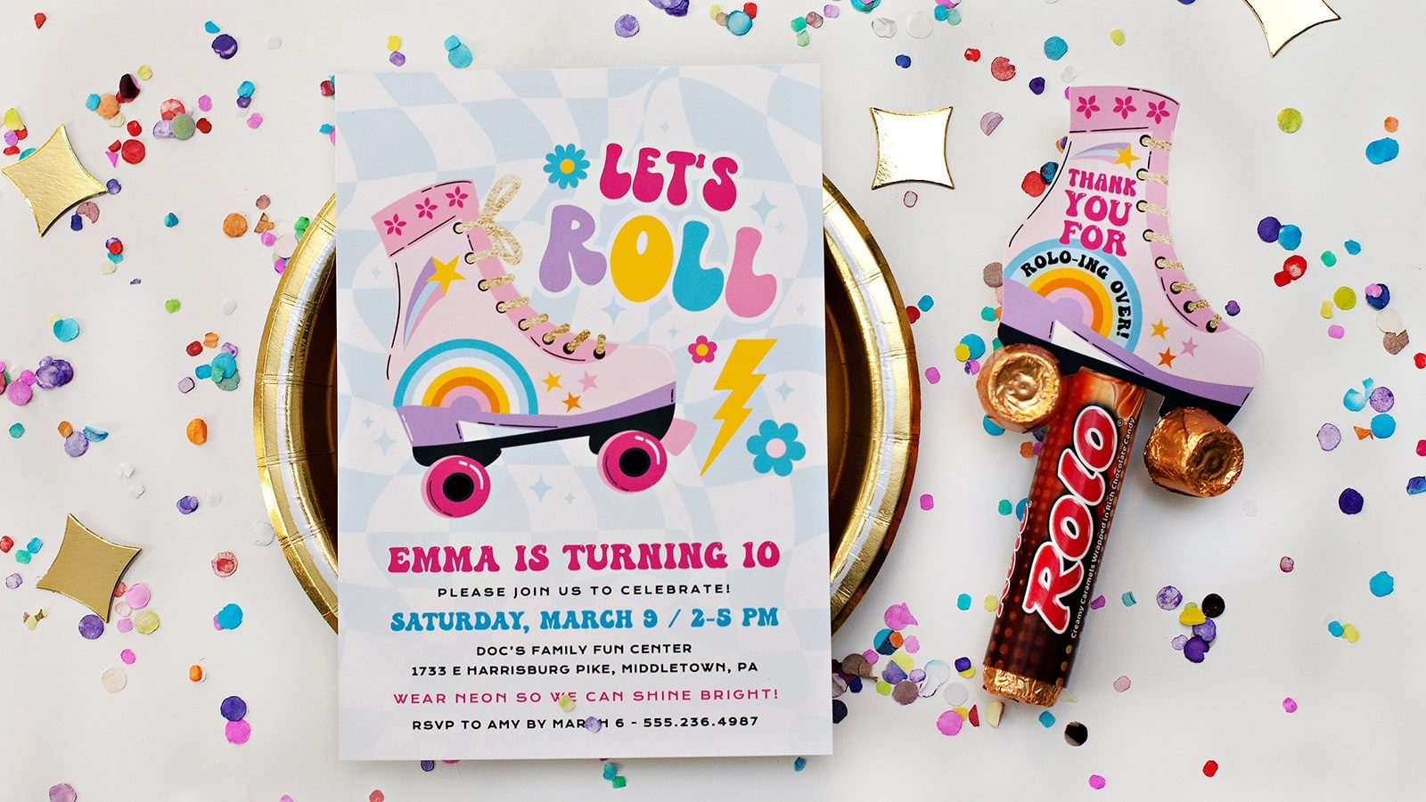 Roller Skate Birthday Party Invitation &amp;amp; Favor | Hersheyland inside Free Printable Roller Skate Invitations