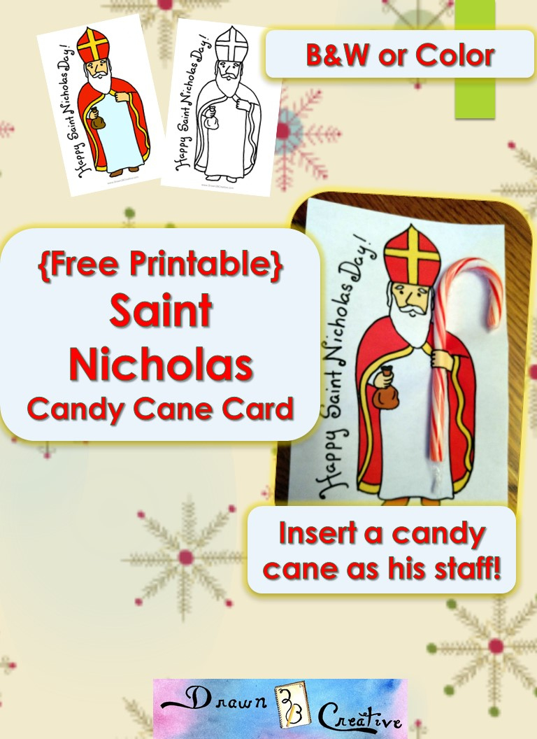 Saint Nicholas Candy Cane Cards - Drawn2Bcreative pertaining to Free St Nicholas Printables