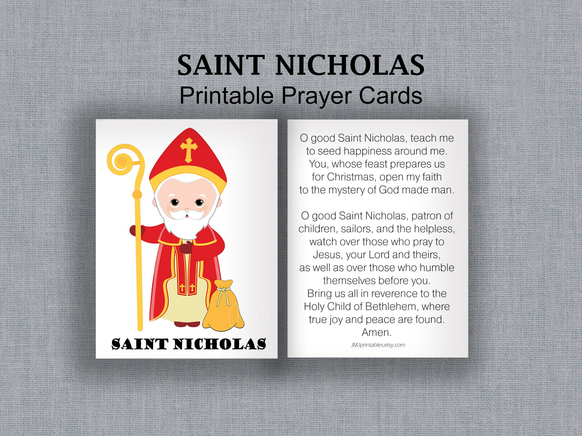 Saint Nicholas Holy Card Printable Kids Prayer Card St Nicholas pertaining to St Nicholas Prayer Card Printable