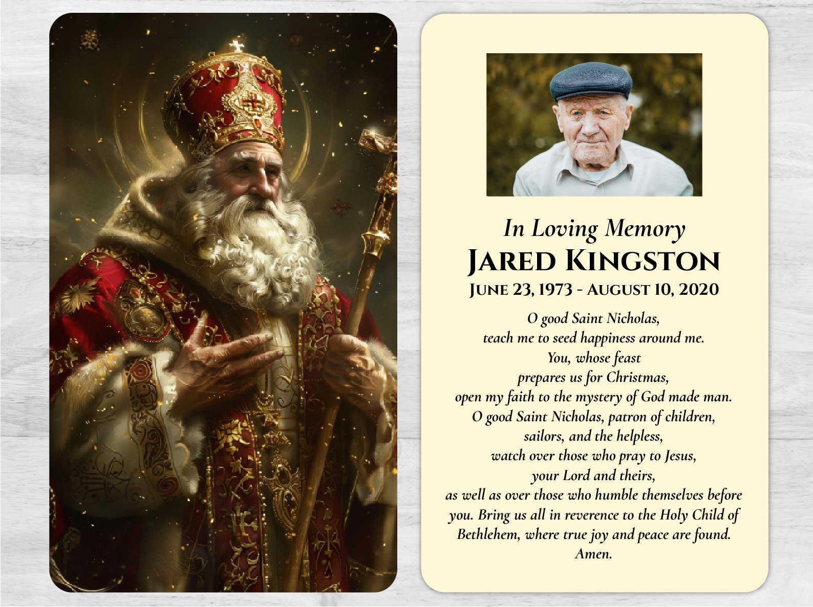Saint Nicolas Prayer Card - 1047 - Disciplepress - Memorial within St Nicholas Prayer Card Printable