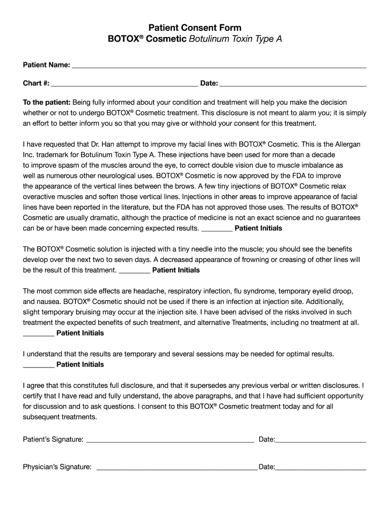 Sample Botox Consent - Fill Online, Printable, Fillable, Blank inside Free Printable Botox Consent Form