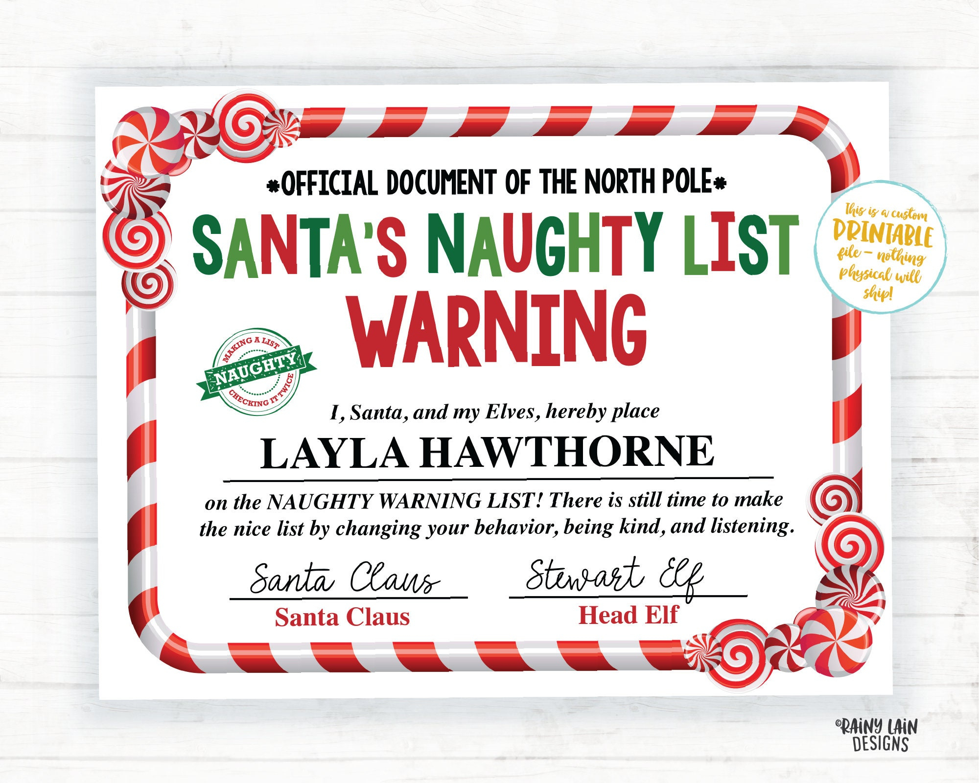 Santa Certificate Printable Naughty List Warning Santa&amp;#039;S Naughty throughout Naughty List Certificate Free Printable
