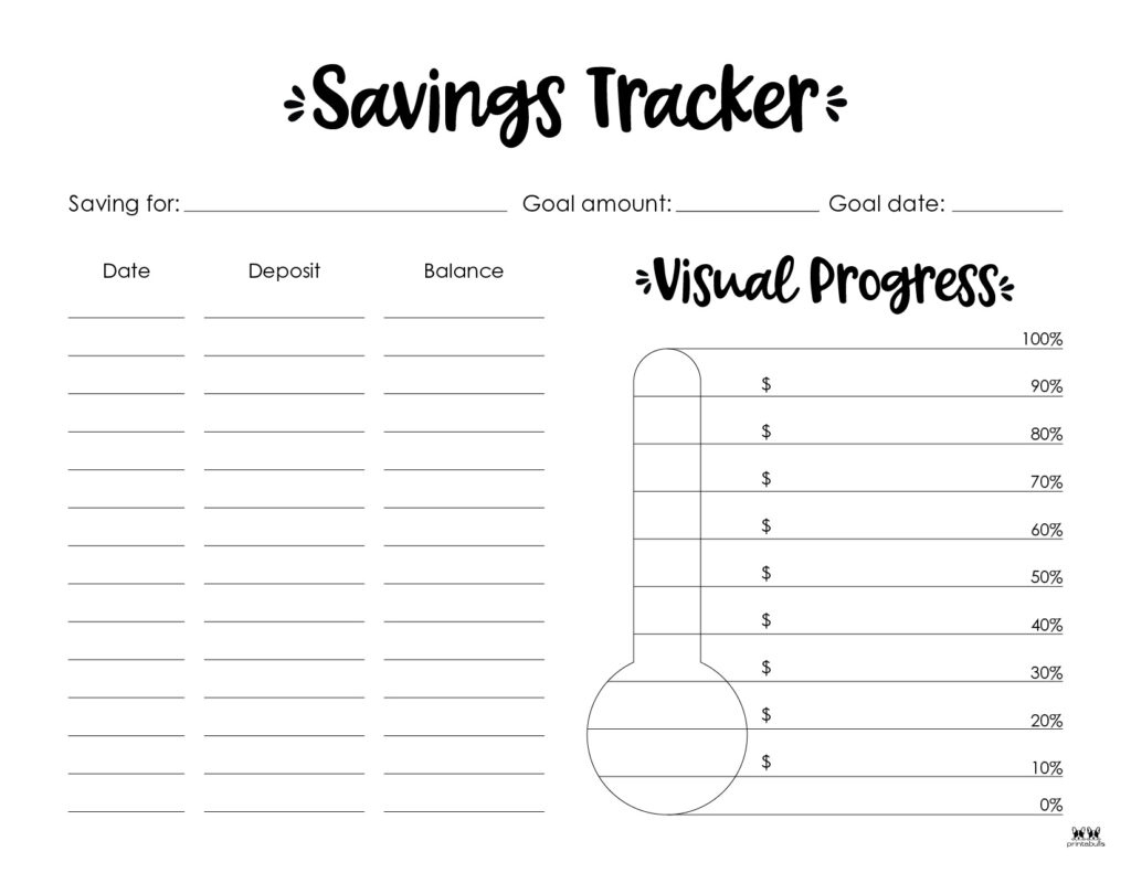 Savings Trackers - 27 Free Printables | Printabulls within Free Savings Tracker Printable