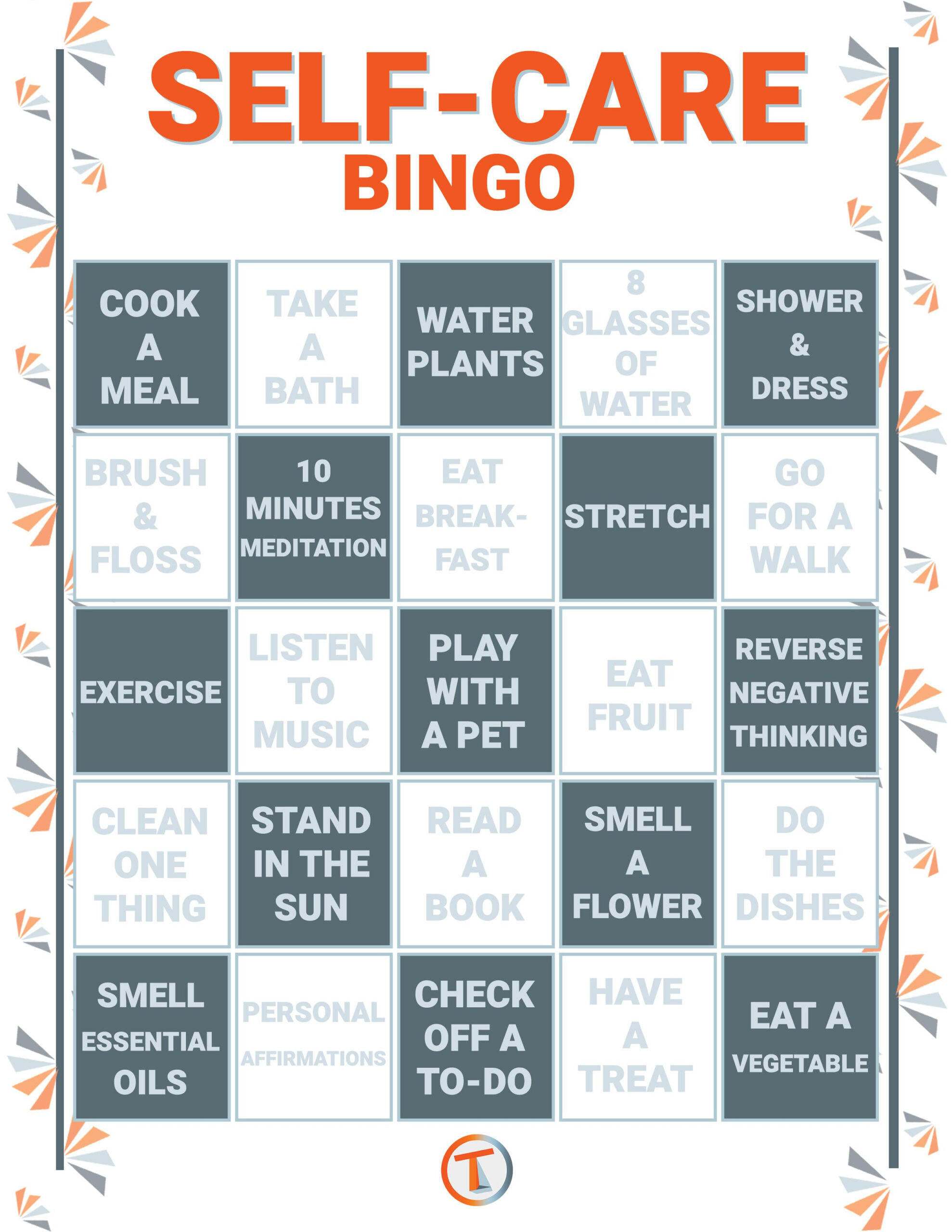 Self-Care Bingo — Tilton&amp;#039;S Therapy inside Self Care Bingo Cards