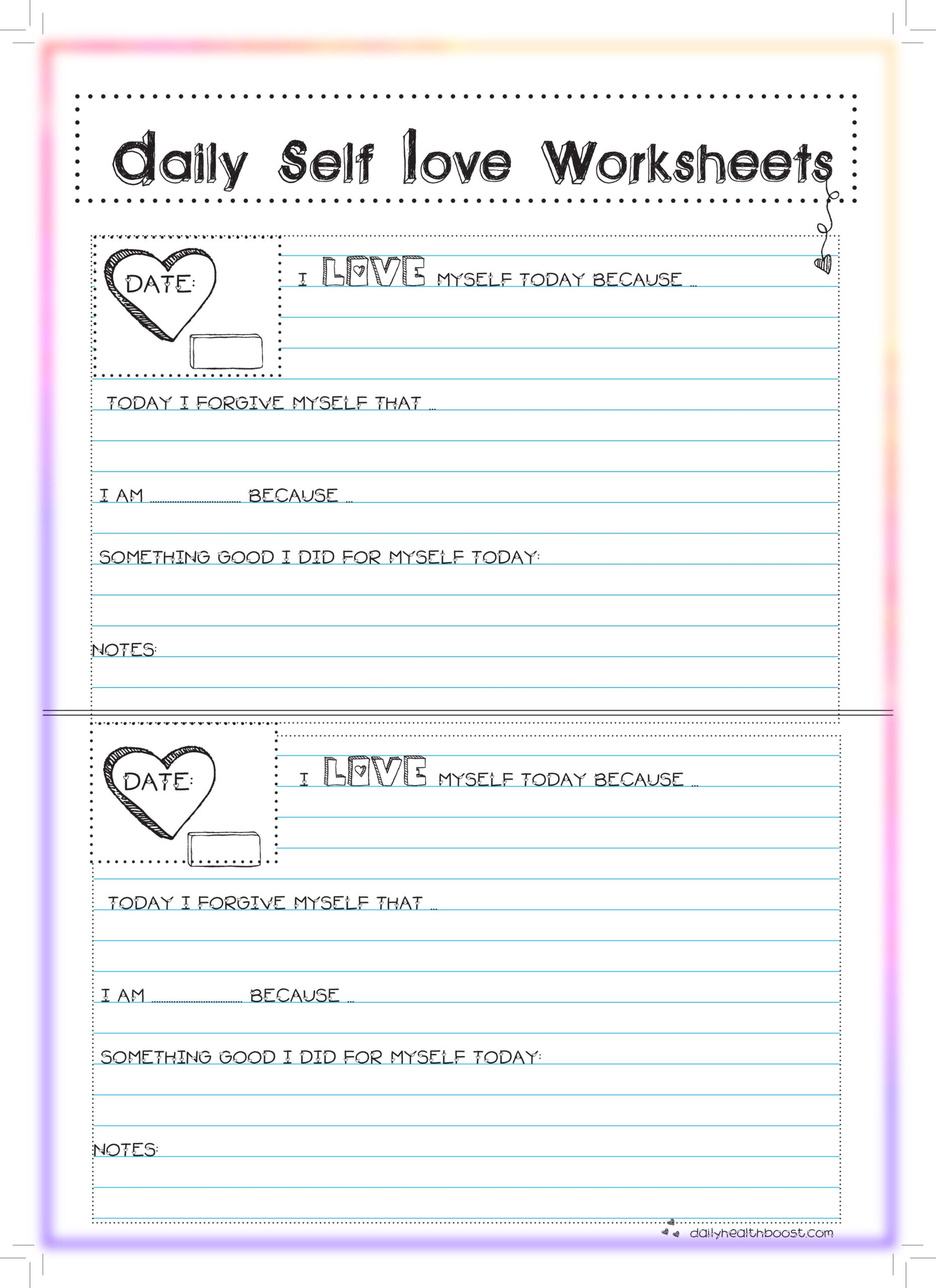 Self-Love &amp;amp; Confidence Worksheet — Inspired Crossroads intended for Self Love Workbook Printables Free