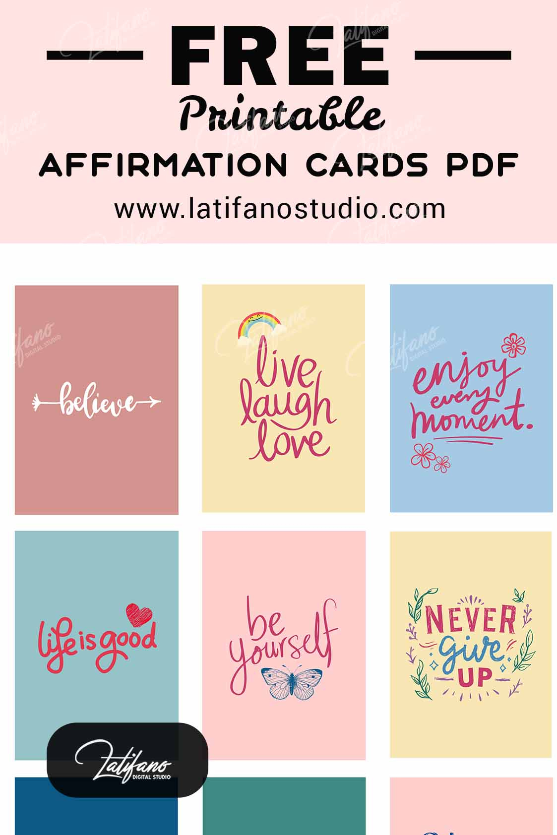 Self Love Free Printable Affirmation Cards To Print For Free in Self Esteem Free Printable Affirmation Cards