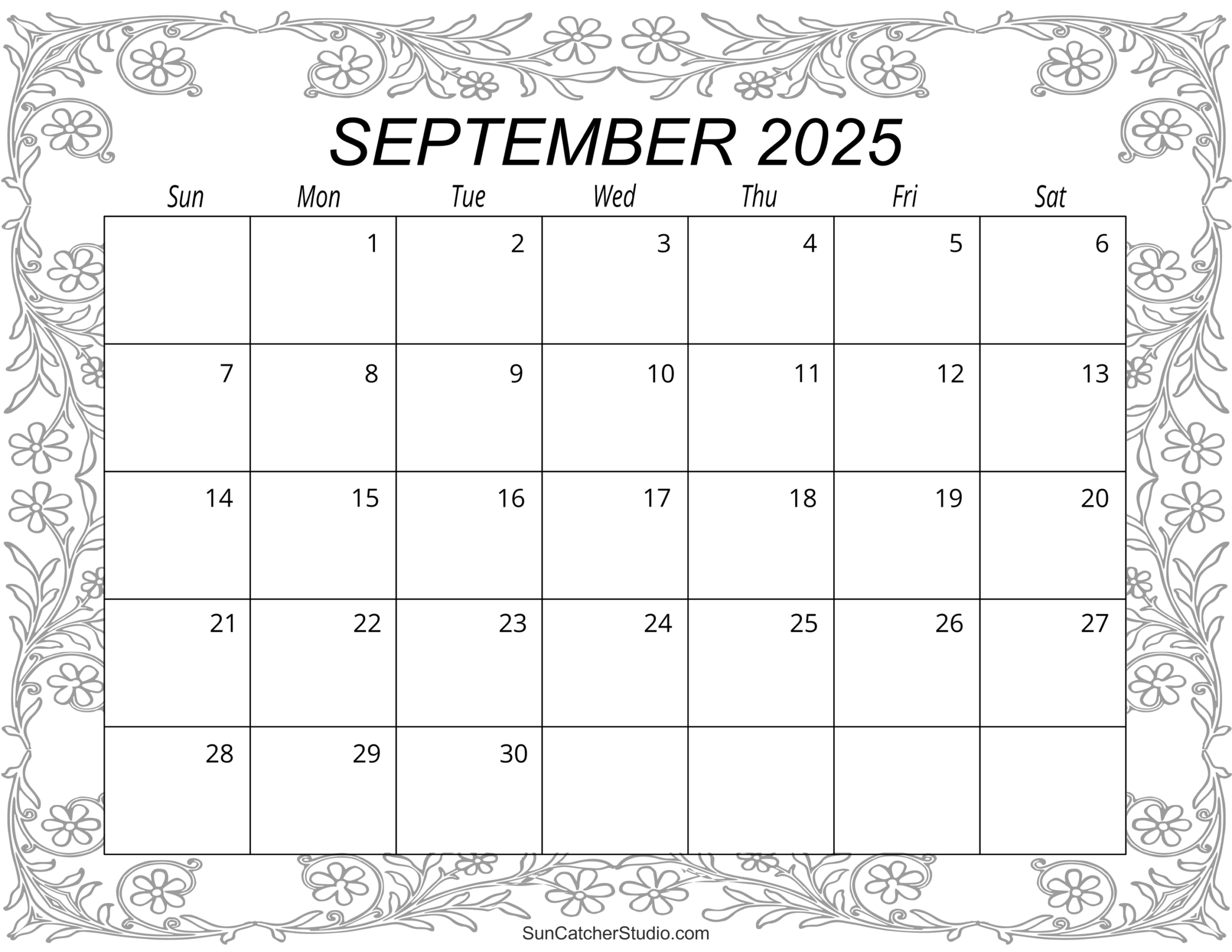 September 2025 Calendar (Free Printable) – Free Printables with Free Printable September 2025