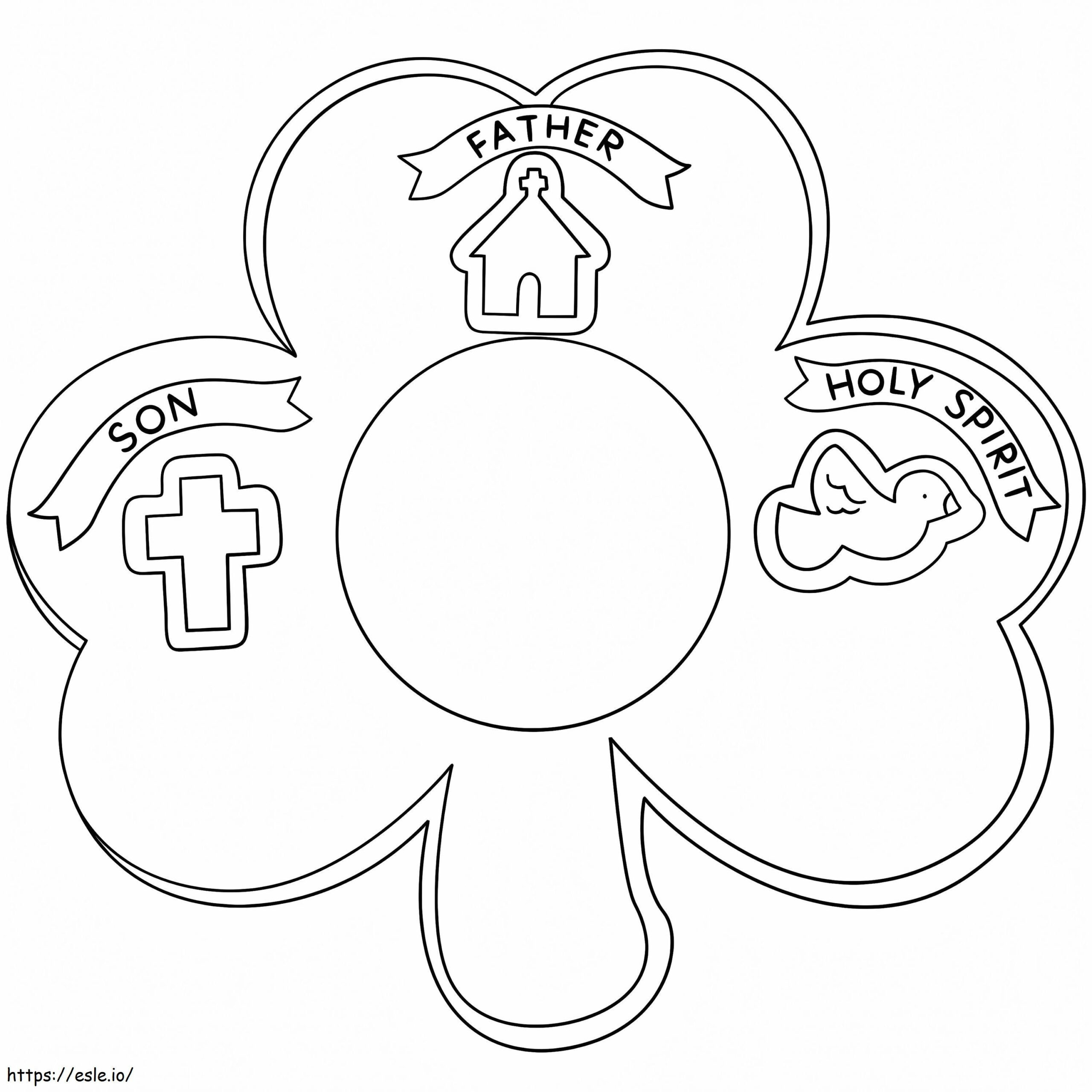 Shamrock Holy Trinity Coloring Page regarding Free Printable Shamrock Trinity