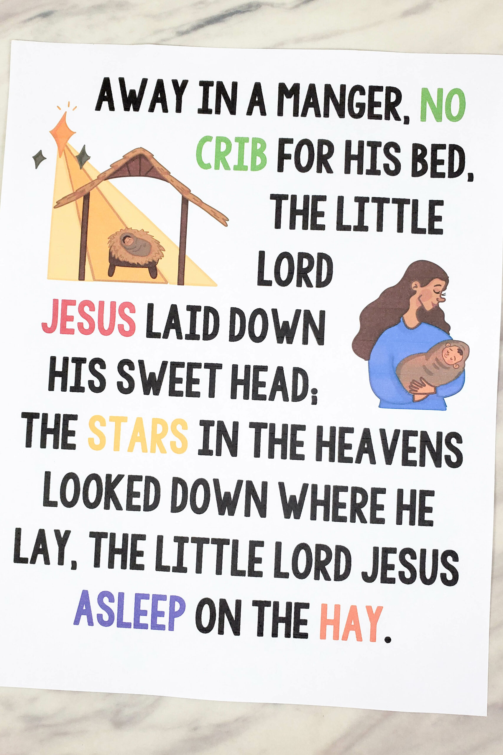 Shop: Away In A Manger Flip Chart - Primary Singing with regard to Lyrics Away in a Manger Printable