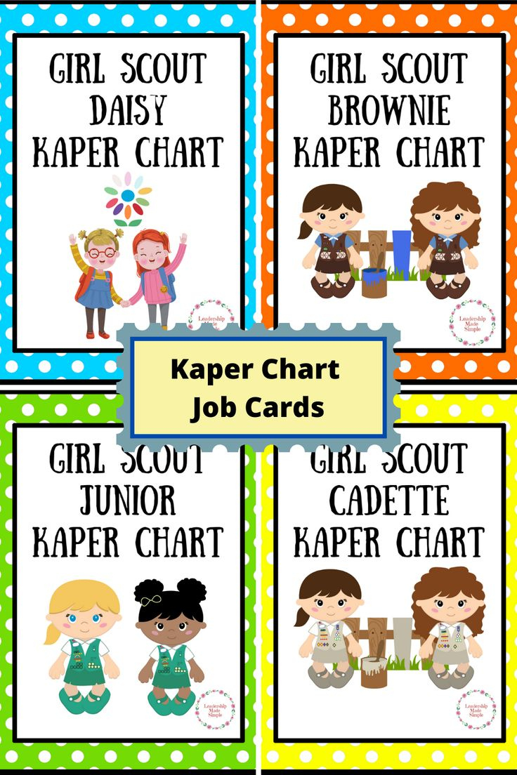 Simple Girl Scout Kaper Charts for Free Printable Kaper Chart