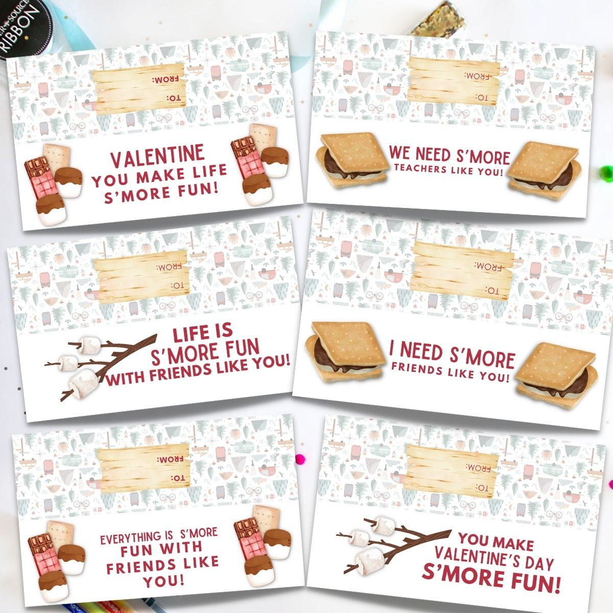 S&amp;#039;More Valentine Printable - The Fifth Sparrow No More regarding S Mores Valentines Free Printable