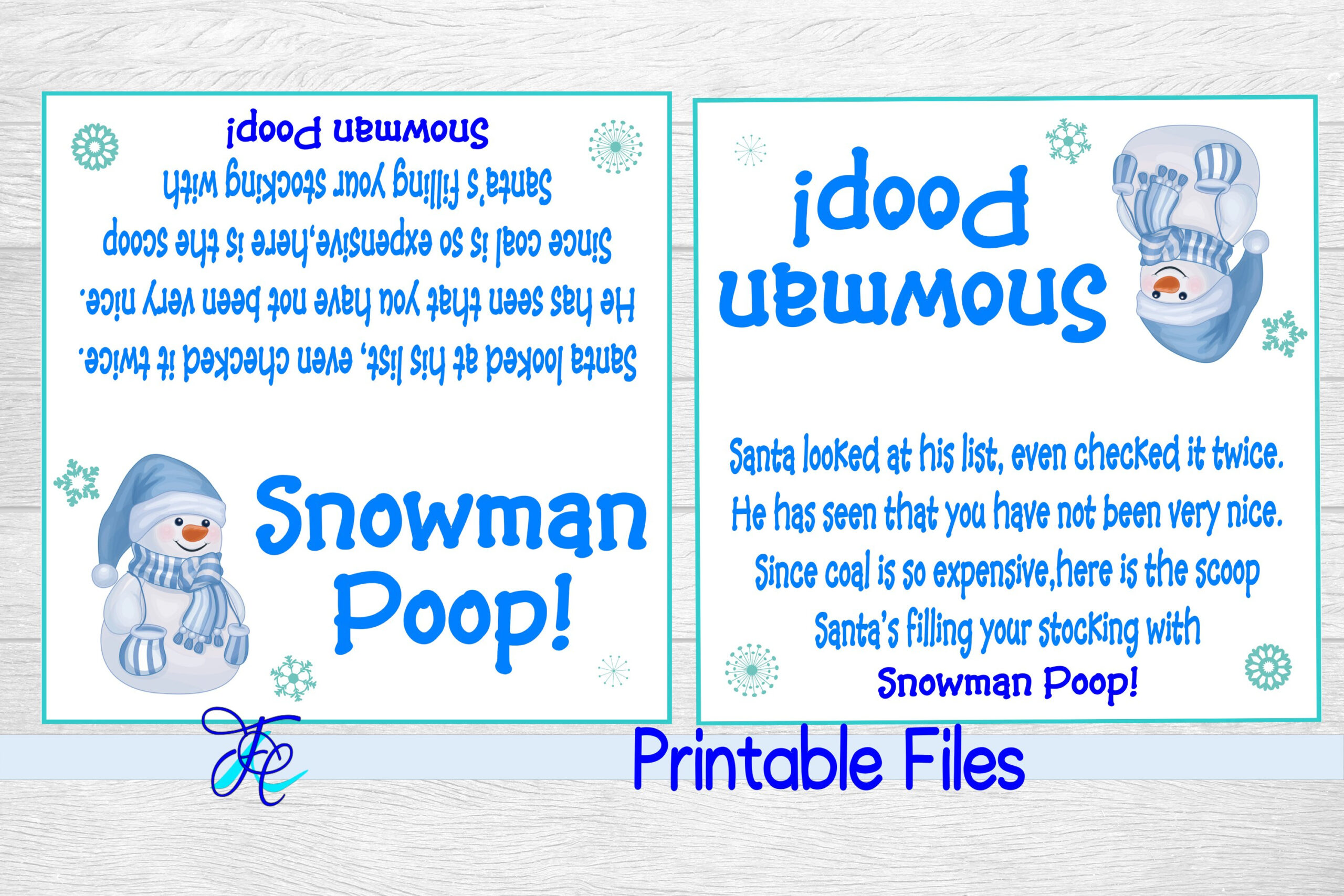 Snowman Poop! Bag Topper intended for Snowman Poop Poem Free Printable