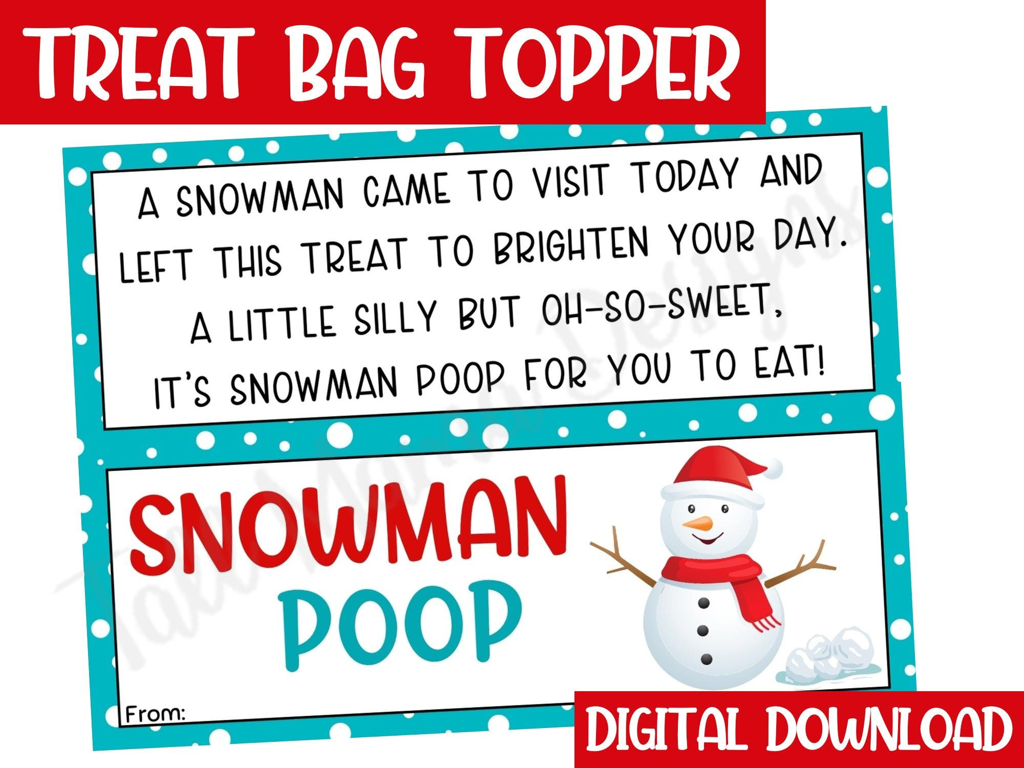 Snowman Poop Poem - Etsy pertaining to Snowman Poop Poem Free Printable