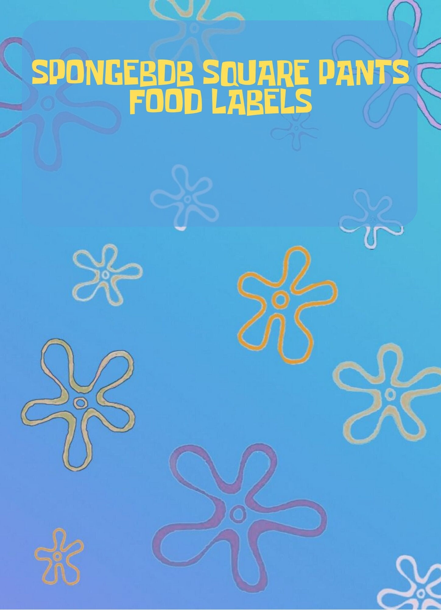 Spongebob Food Labels- 12 Labels - Etsy Australia inside Free Printable Spongebob Food Labels