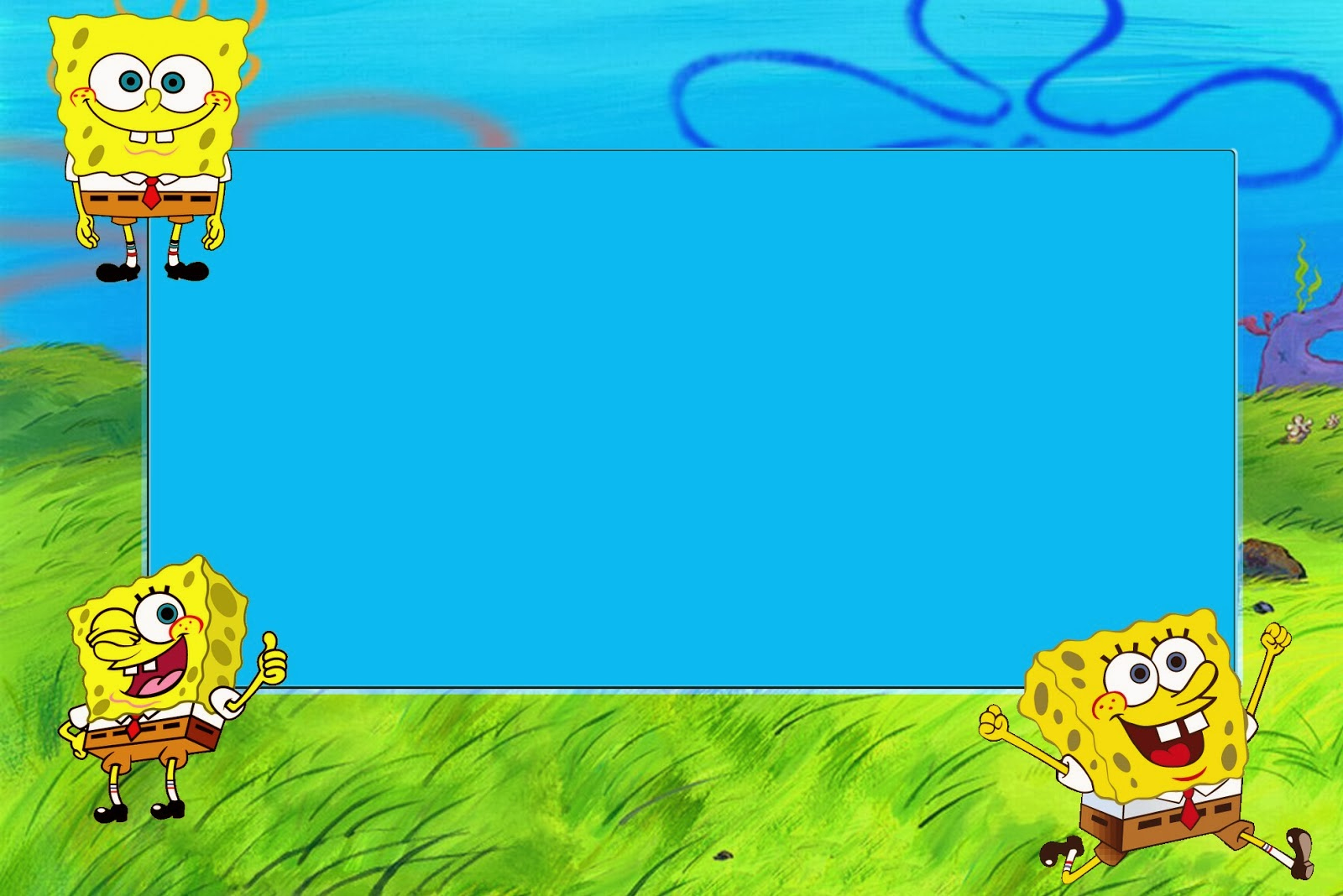 Spongebob Squarepants: Free Printable Cards And Invitations. - Oh for Spongebob Labels Free Printables