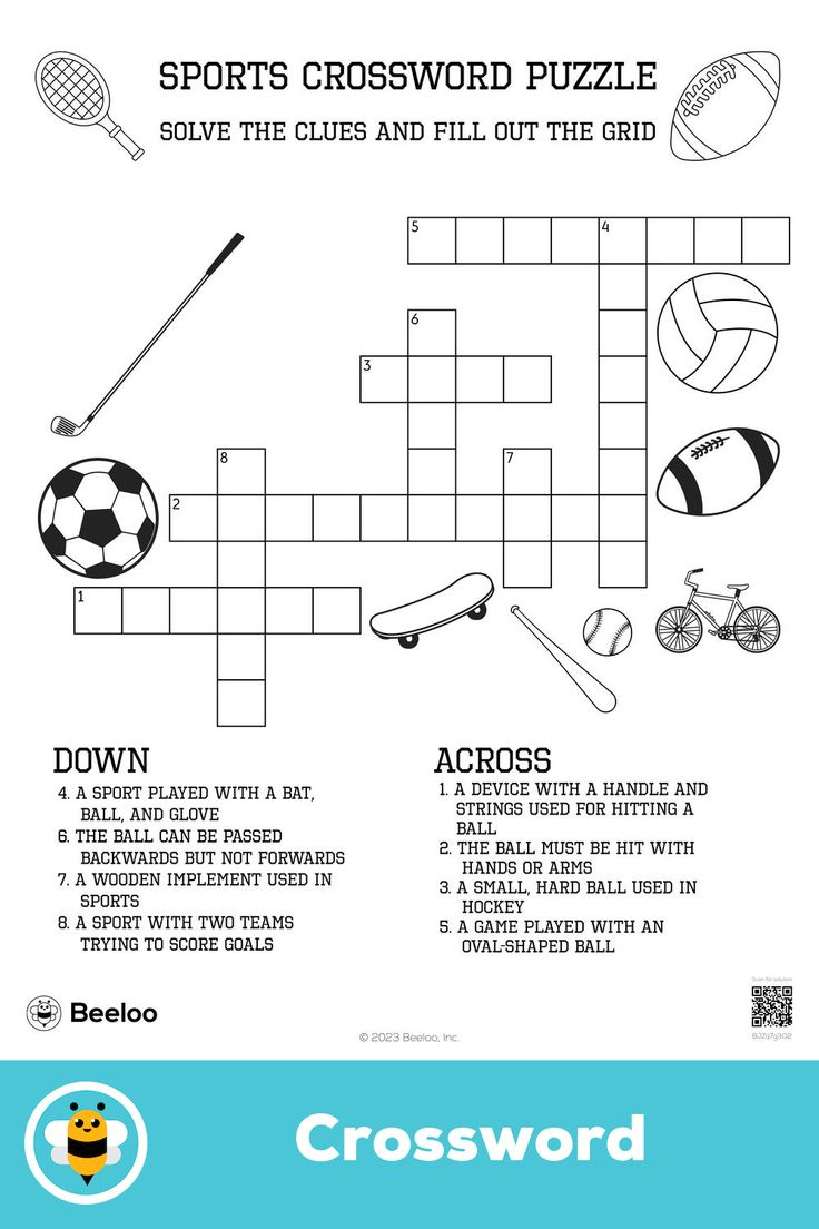 Sports Crossword Puzzle with Sports Crossword Puzzles Printable