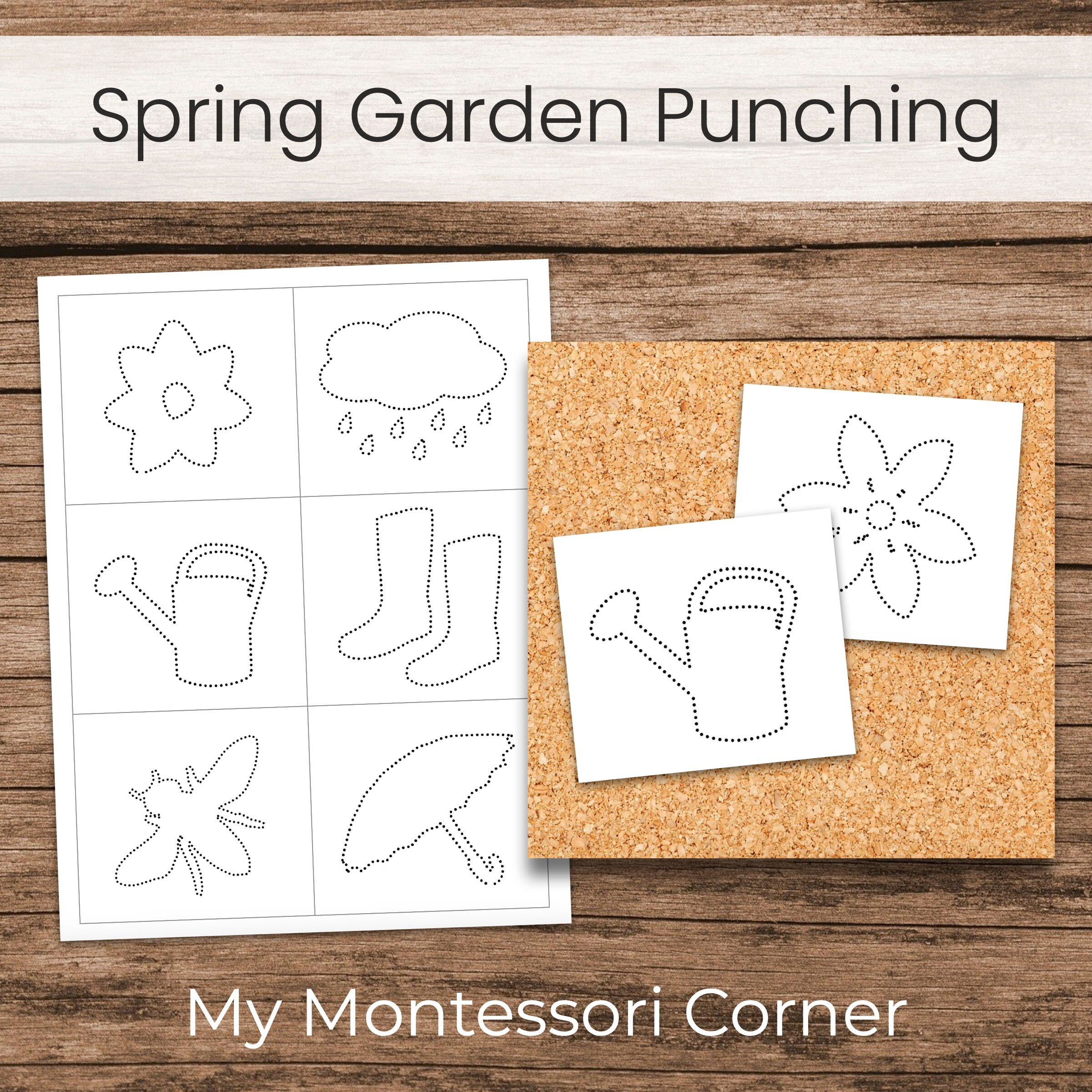 Spring Garden Punching Or Tracing Activity (Montessori Fine Motor within Montessori Pin Poking Printable Free