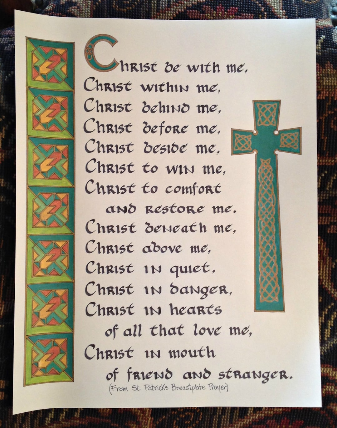 St. Patrick&amp;#039;S Breastplate Prayer - Etsy Israel within St Patrick Breastplate Prayer Printable