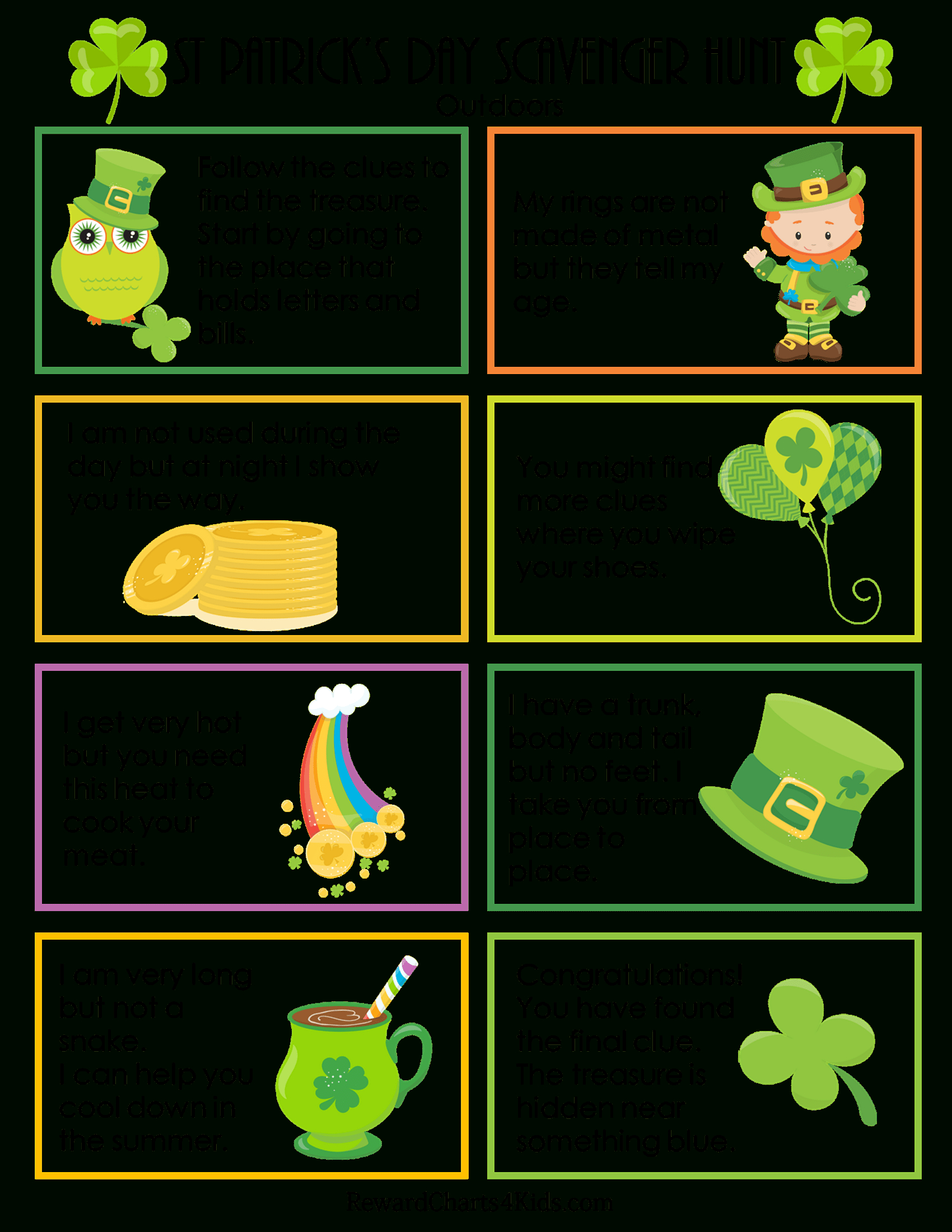 St Patrick&amp;#039;S Day Scavenger Hunt pertaining to Leprechaun Scavenger Hunt Free Printable
