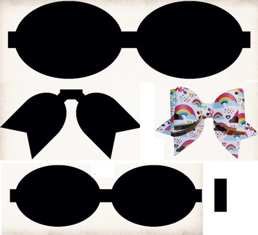 Stacked Cheer Style Faux Leather Bow Template Svg, Dxf, And regarding Faux Leather Bow Template Free Printable