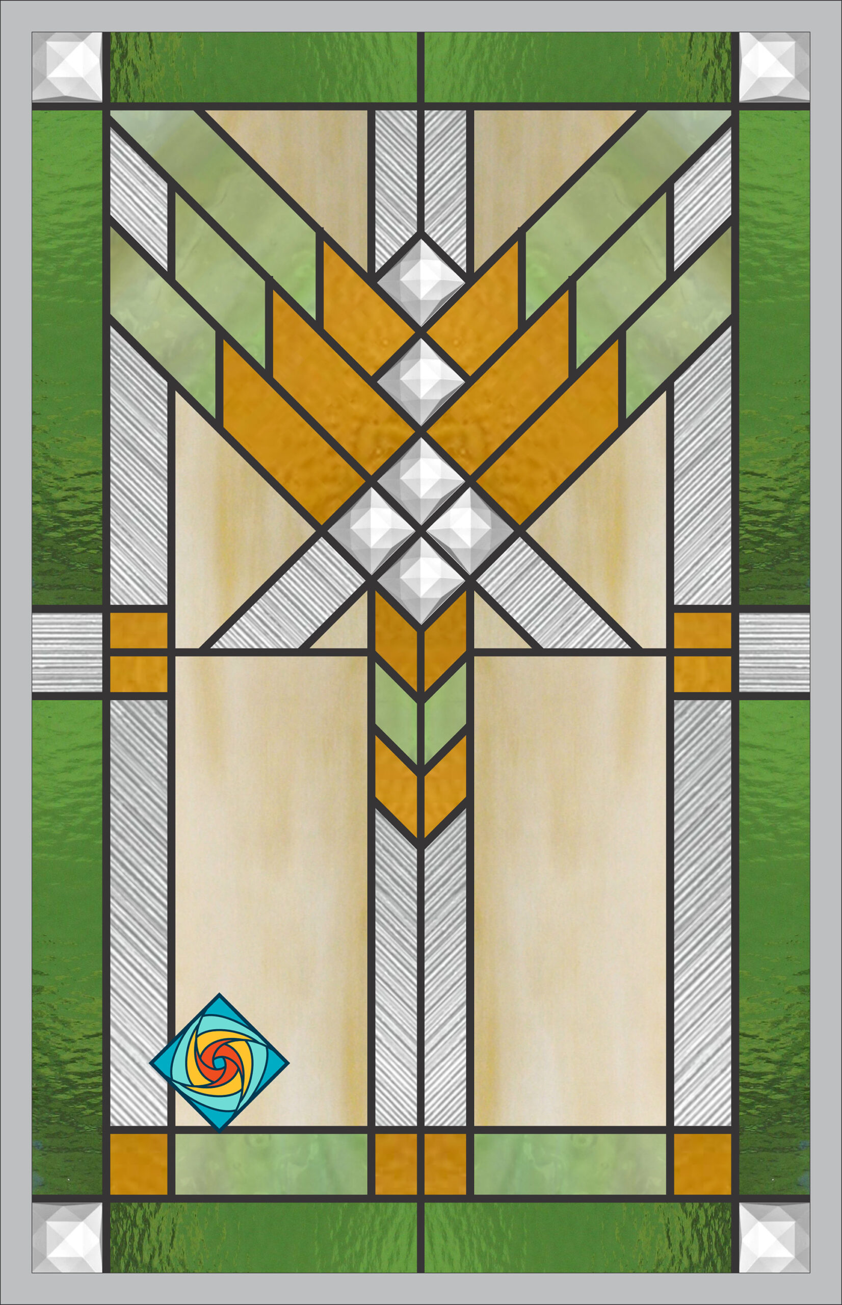 Stained Glass Pattern - Frank Lloyd Wright Inspired - Pdf File For throughout Printable Free Frank Lloyd Wright Stained Glass Patterns