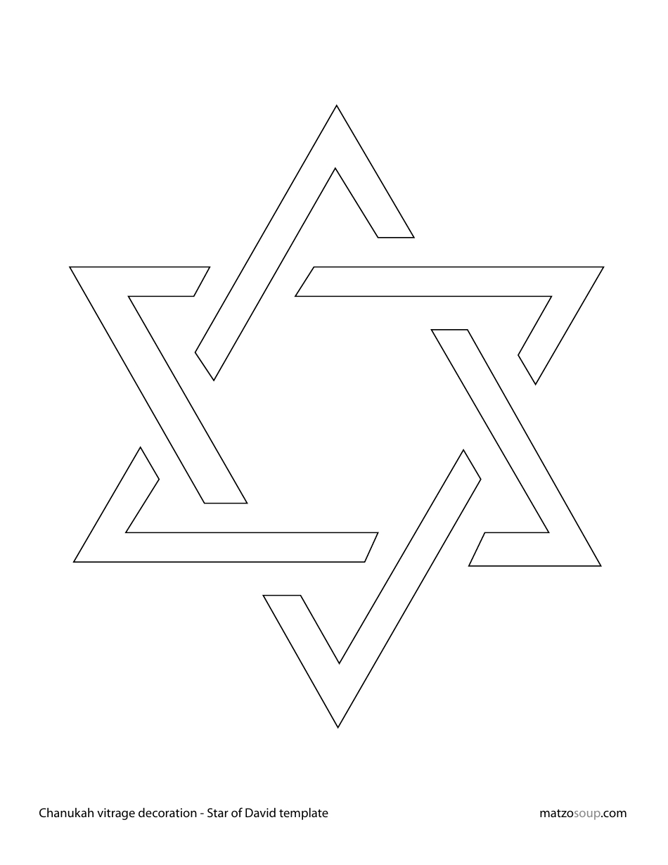 Star Of David Template - Chanukah Vitrage Decoration Download with Printable Star of David Template