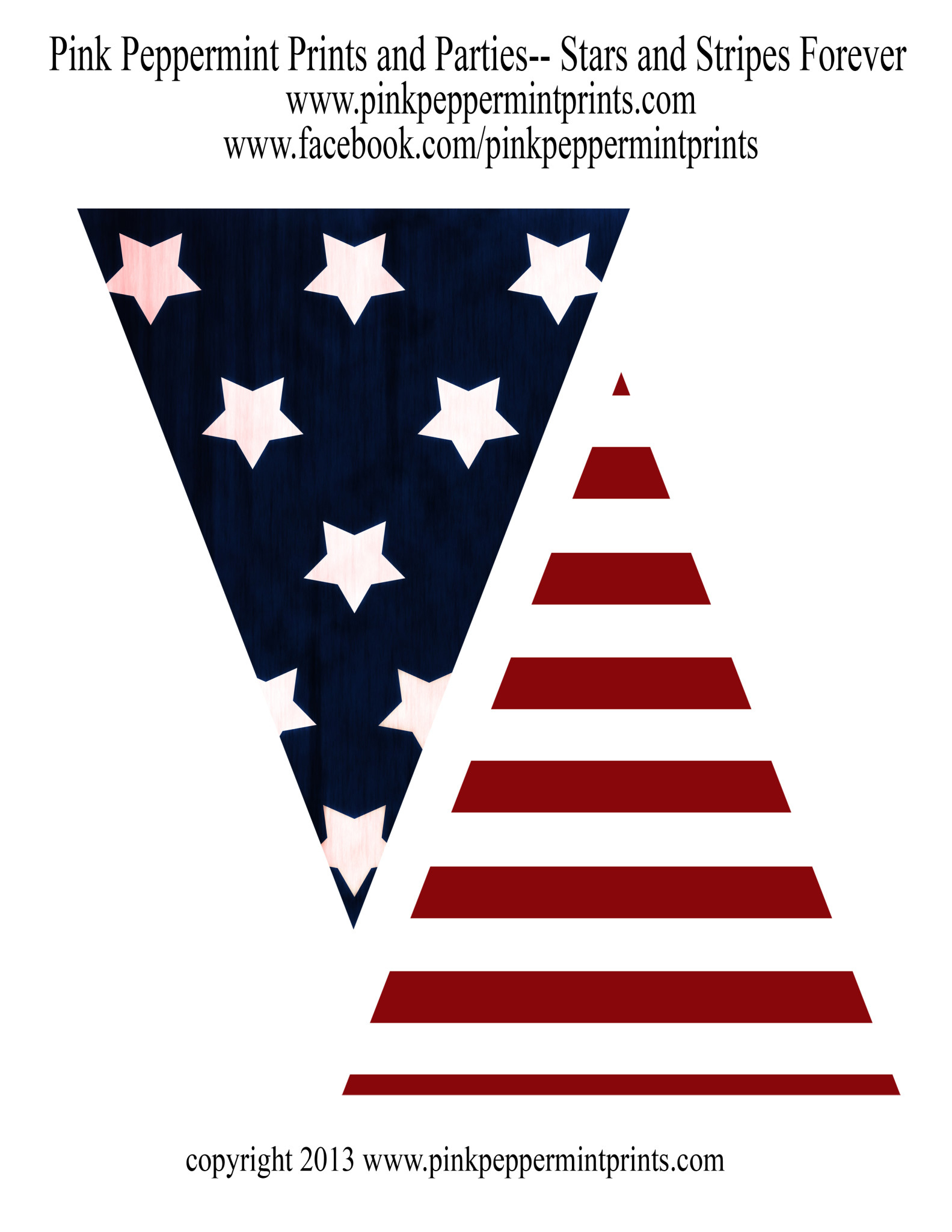 Stars And Stripes Forever 4Th Of July Printable Pennant Banner within 4th of July Printable Banner