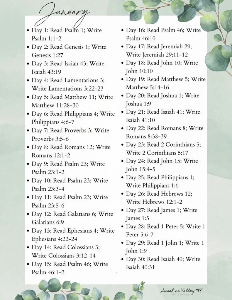 Start The New Year With A Scripture Writing Plan For January intended for Free Printable Scripture Writing Plans 2025