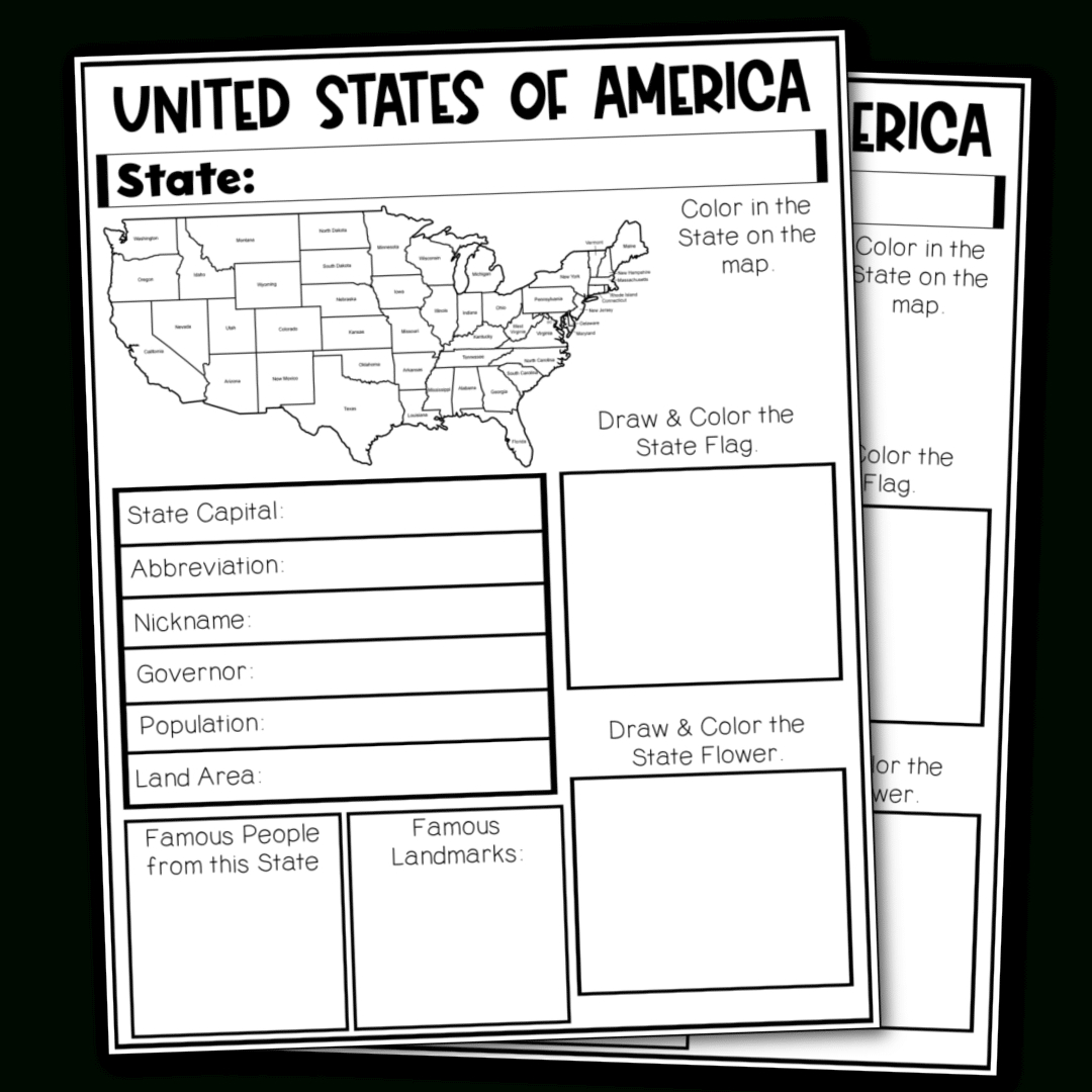 State Facts Worksheet inside Free Printable State Facts Worksheets