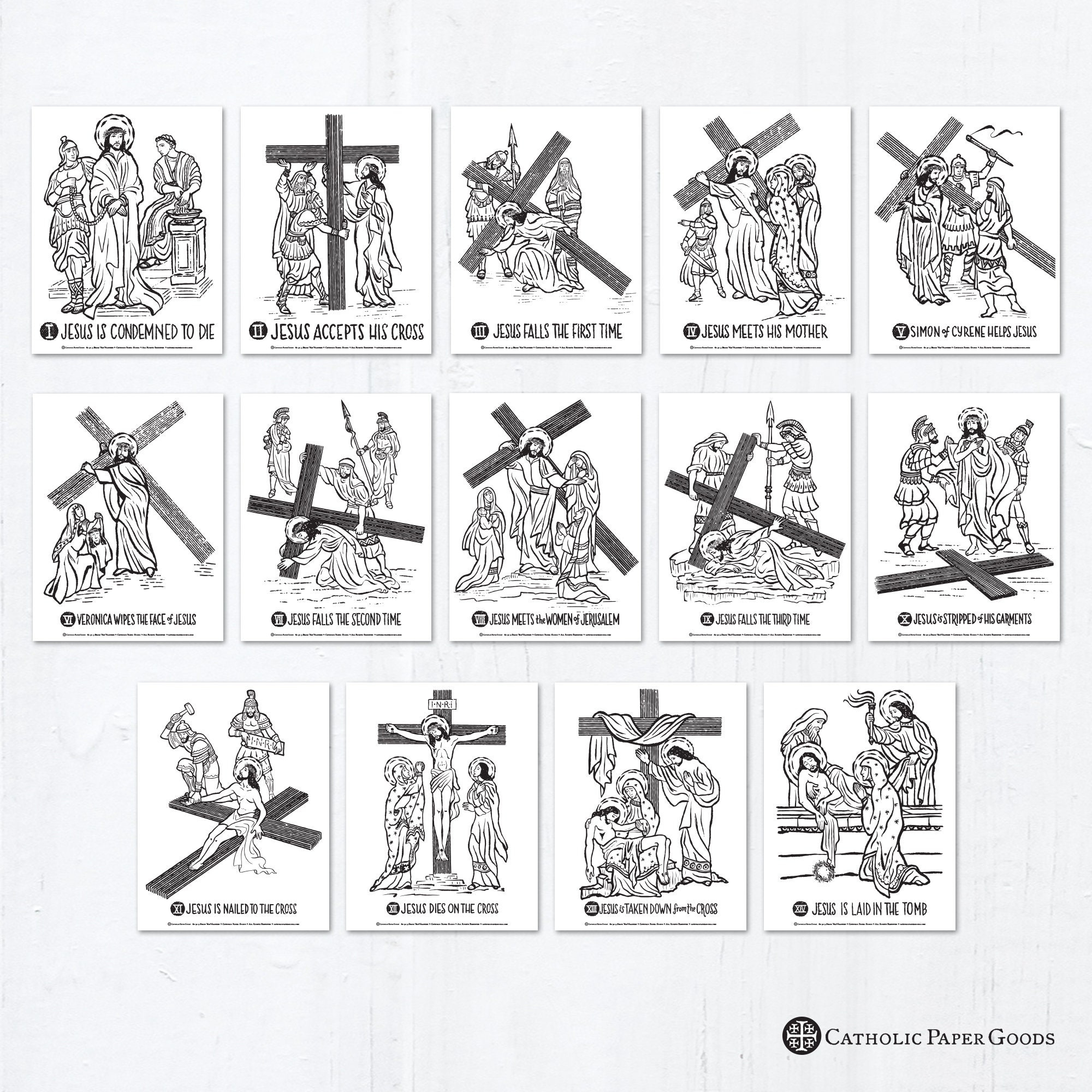 Stations Of The Cross Coloring Pages, 14 Catholic Lent Coloring regarding Free Printable Stations Of The Cross