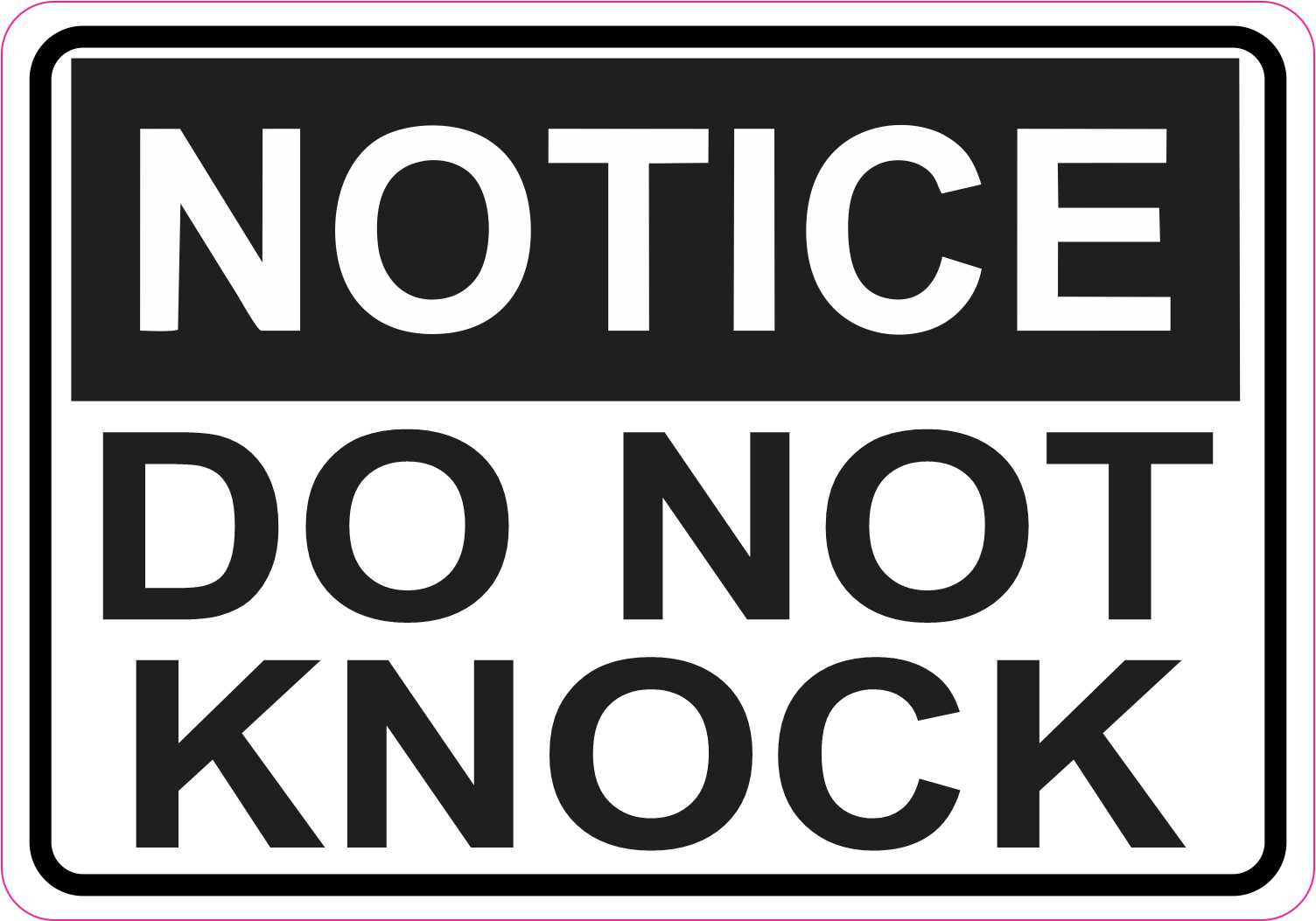 Stickertalk Notice Do Not Knock Vinyl Sticker, 5 Inches X 3.5 In inside Printable Do Not Knock Sign