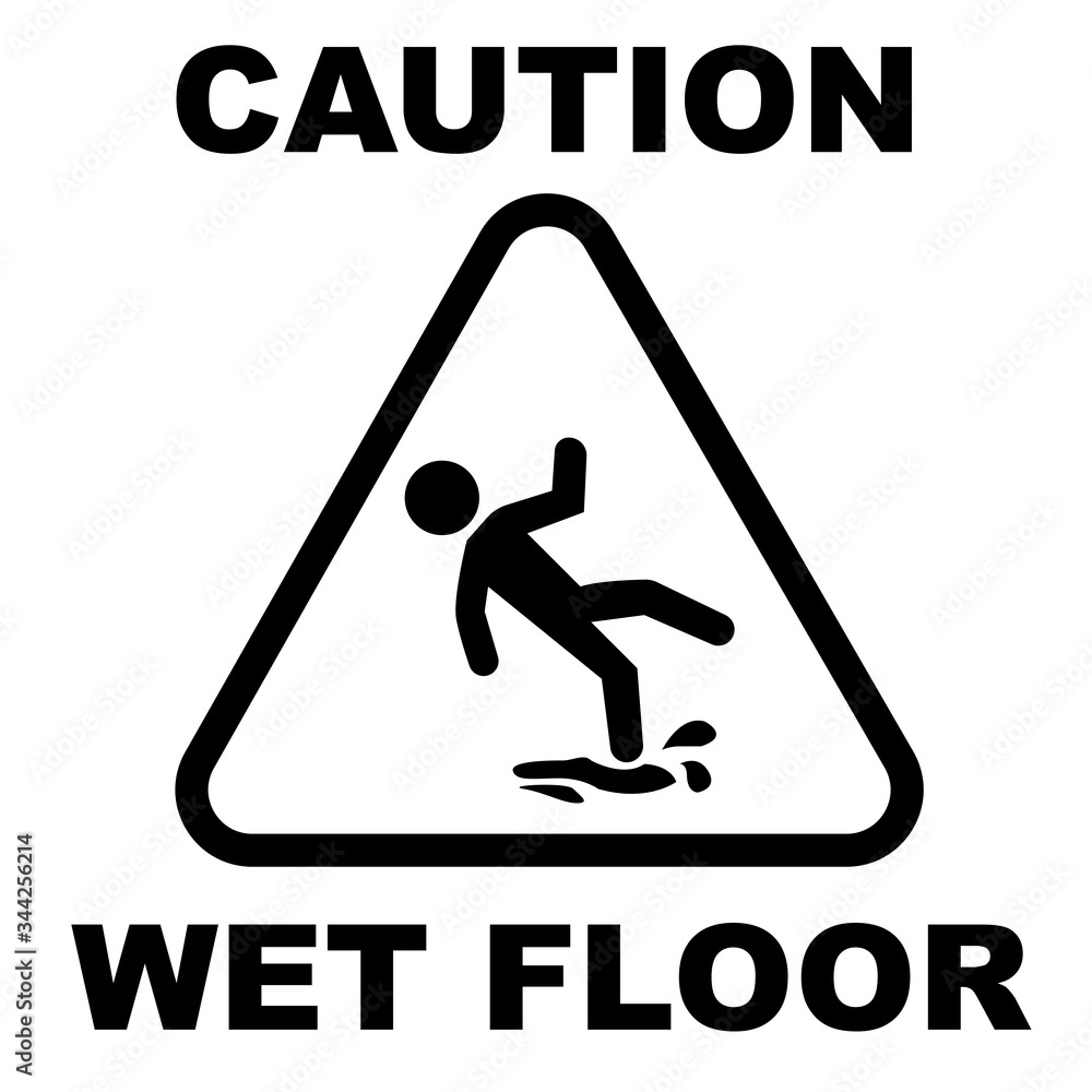 Stock-Vektorgrafik „Caution Wet Floor Warning Sign Board“ | Adobe throughout Caution Wet Floor Sign Printable