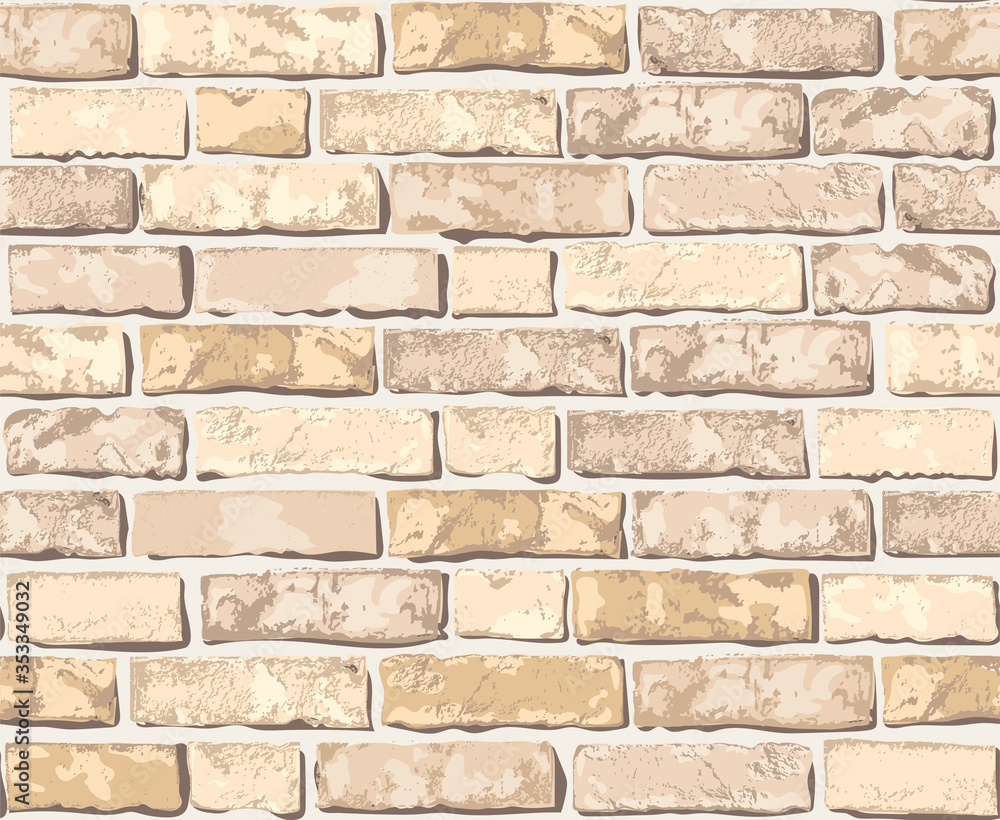 Stock-Vektorgrafik „Realistic Vector Brick Wall Seamless Pattern for Printable Brick Wall Pattern