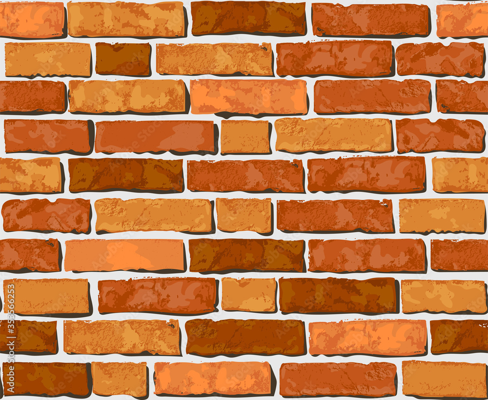 Stock-Vektorgrafik „Realistic Vector Brick Wall Seamless Pattern intended for Printable Brick Wall Pattern