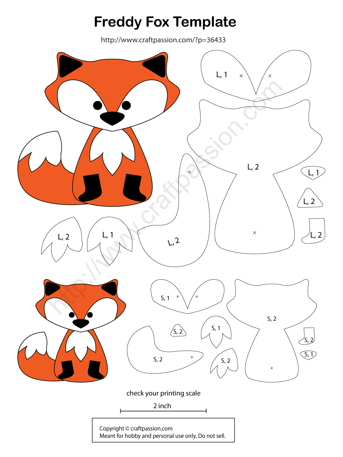 Stuffed Fox Sewing Pattern Free 2025 | Www.yummybowl throughout Printable Free Fox Sewing Pattern